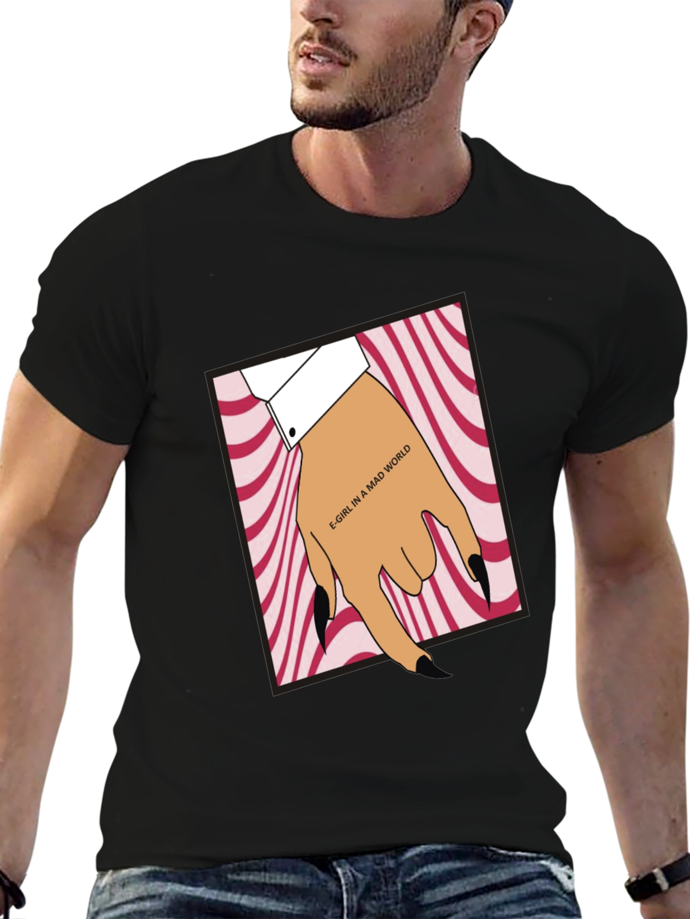 E-Girl in a Mad World Black T-Shirt