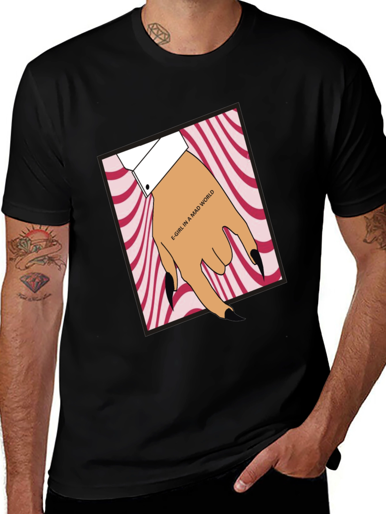 E-Girl in a Mad World Black T-Shirt