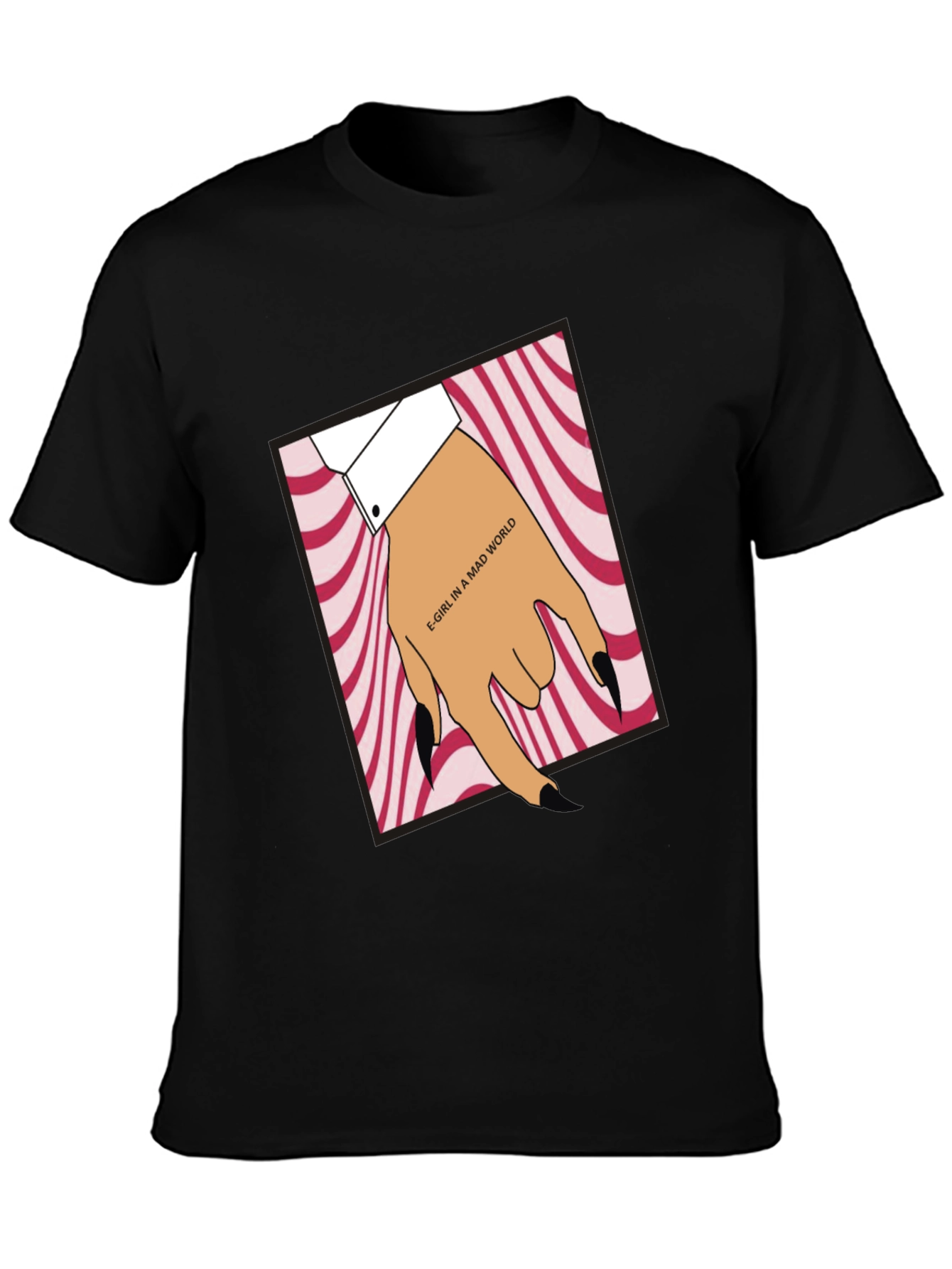E-Girl in a Mad World Black T-Shirt