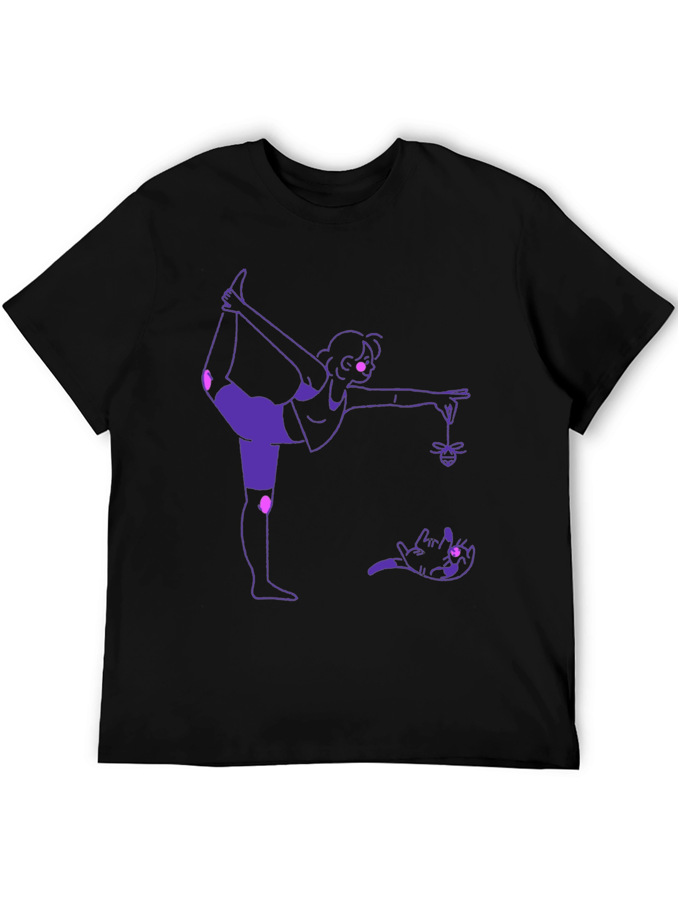 Yoga Cat Black T-Shirt