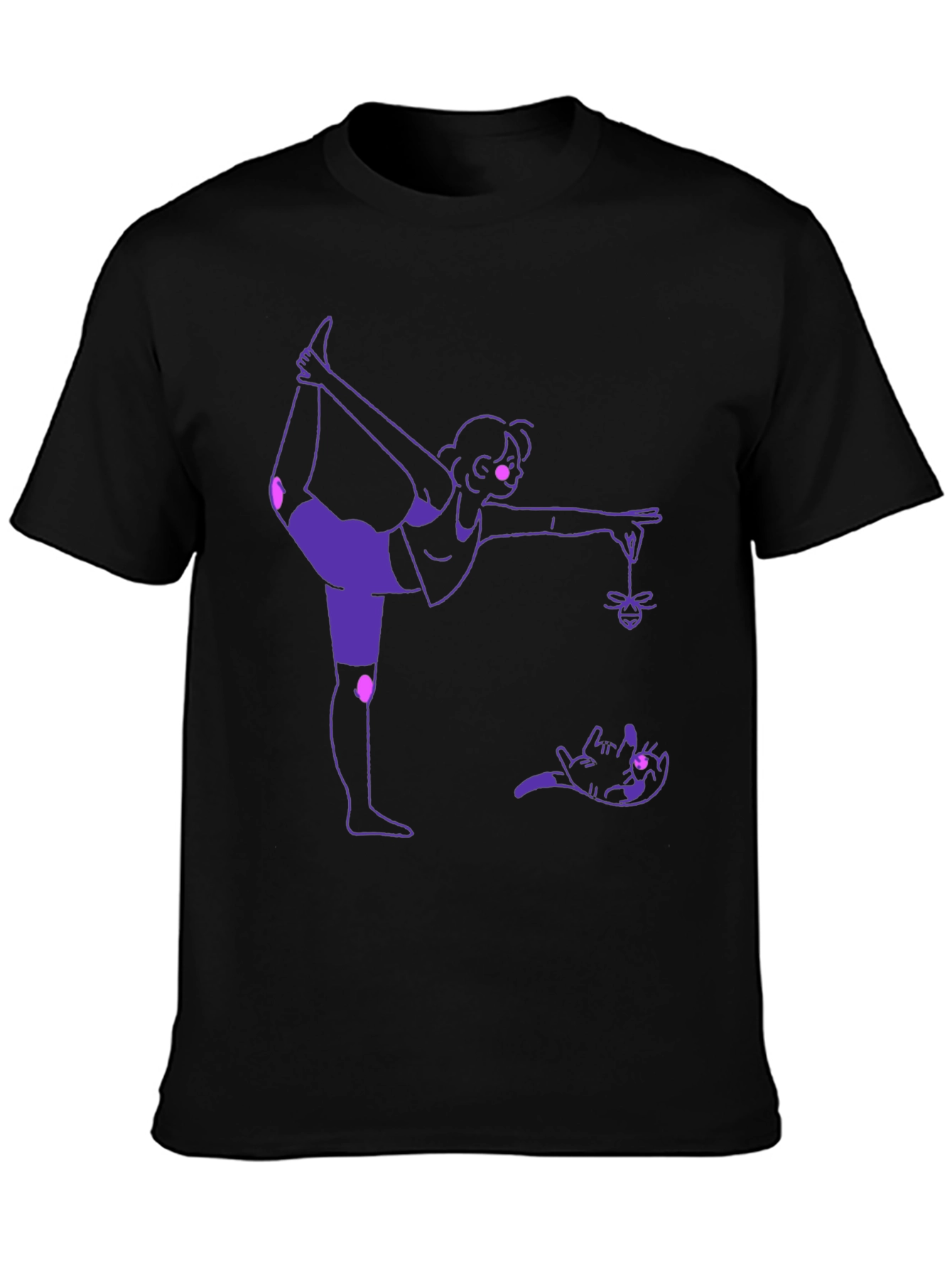 Yoga Cat Black T-Shirt