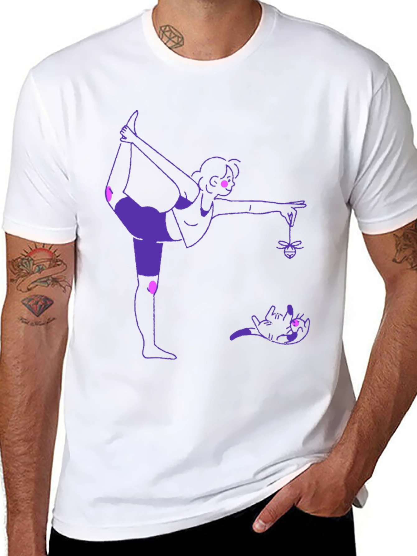 Yoga Cat Black T-Shirt