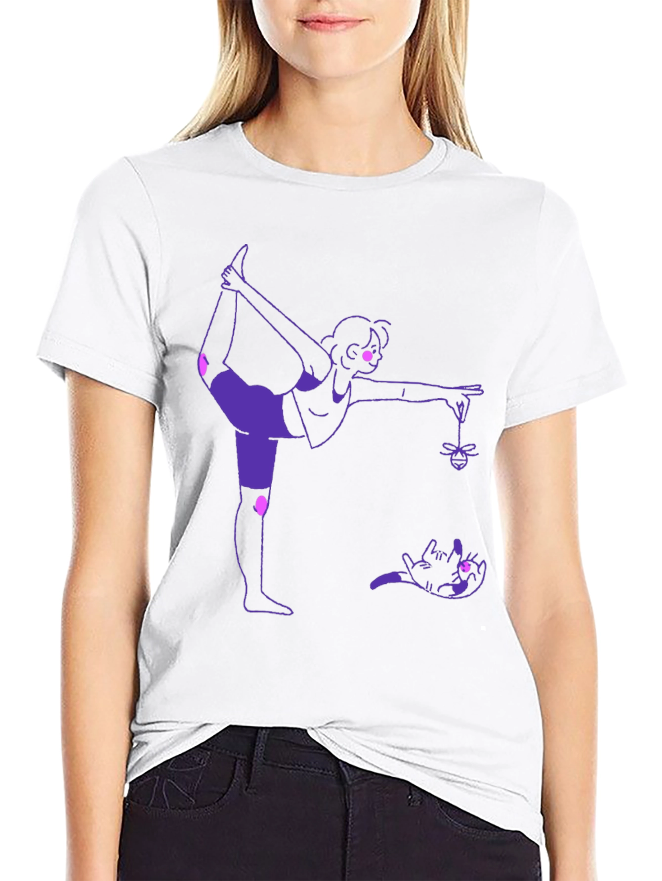 Yoga Cat Black T-Shirt