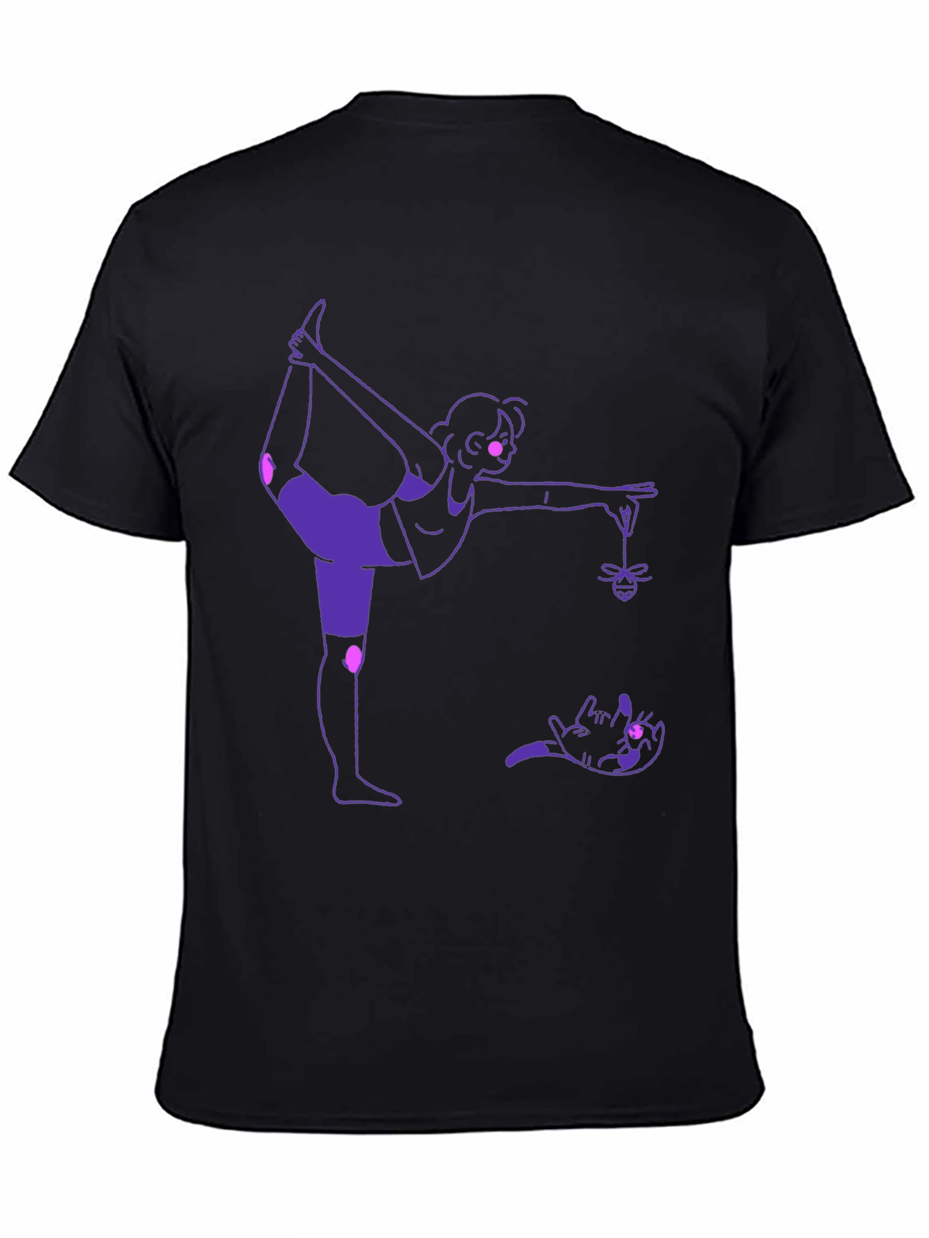 Yoga Cat Black T-Shirt