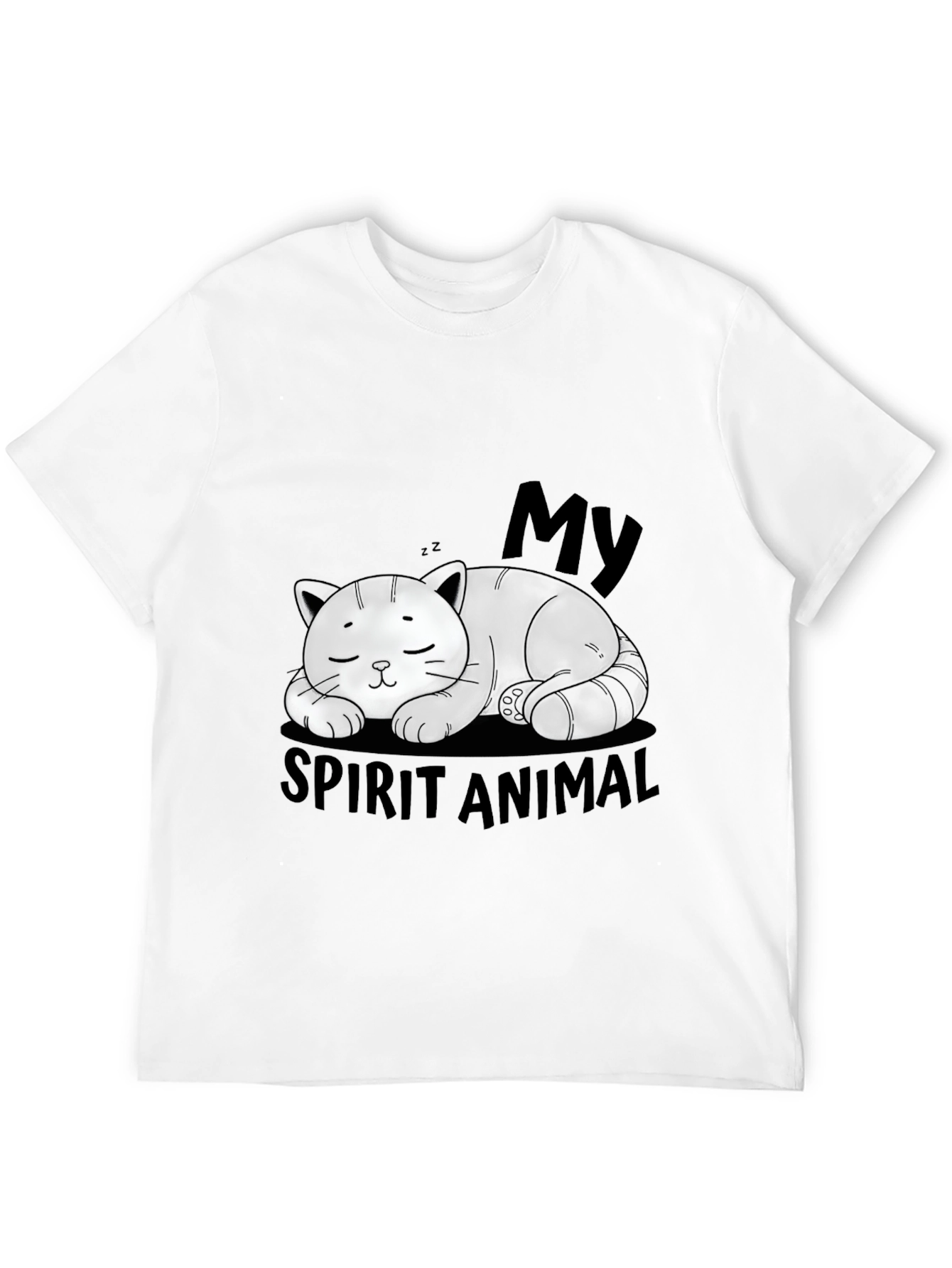 My Spirit Animal Cat Black Graphic T-Shirt