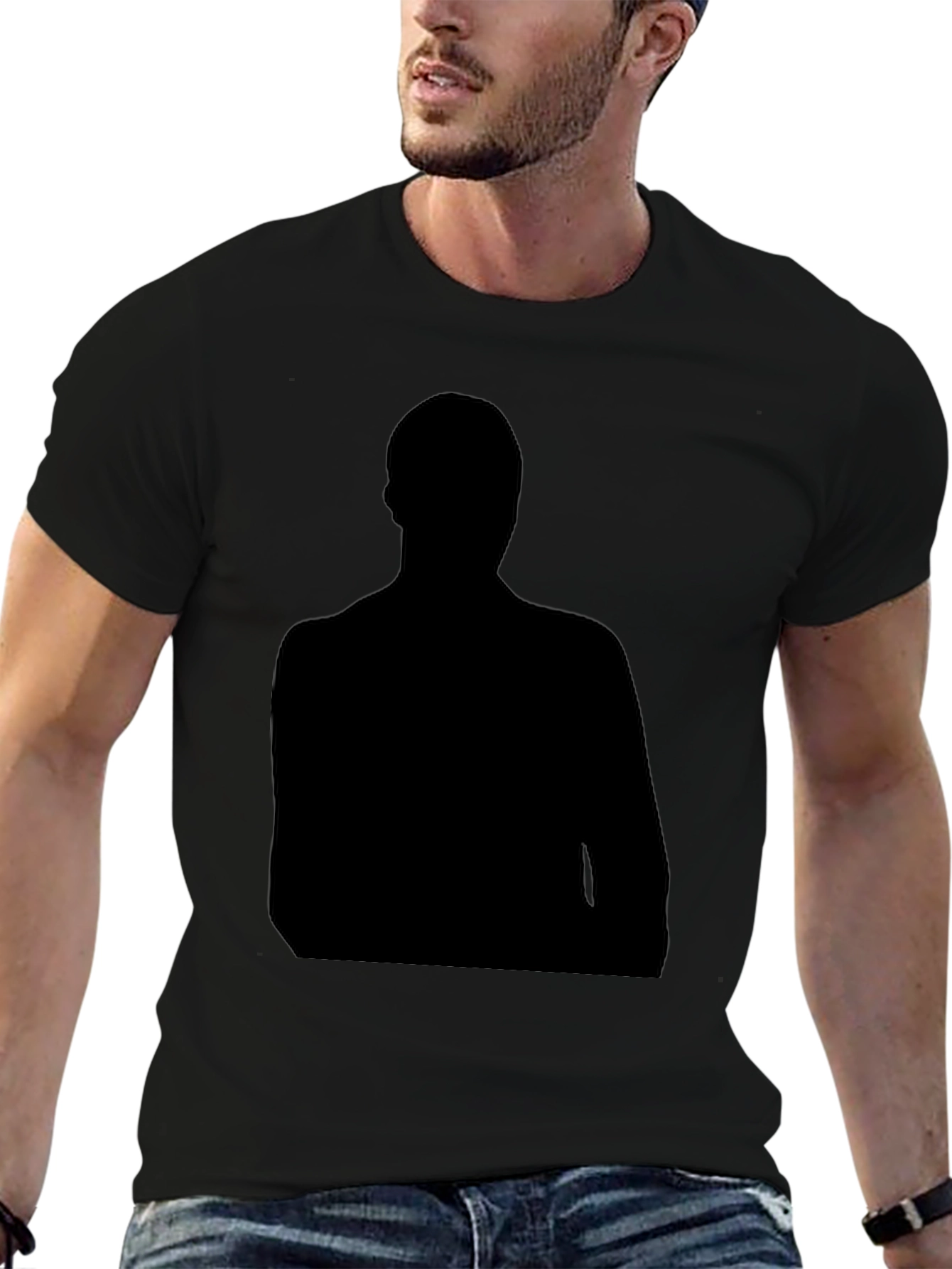 Mens Black Silhouette Graphic T-Shirt