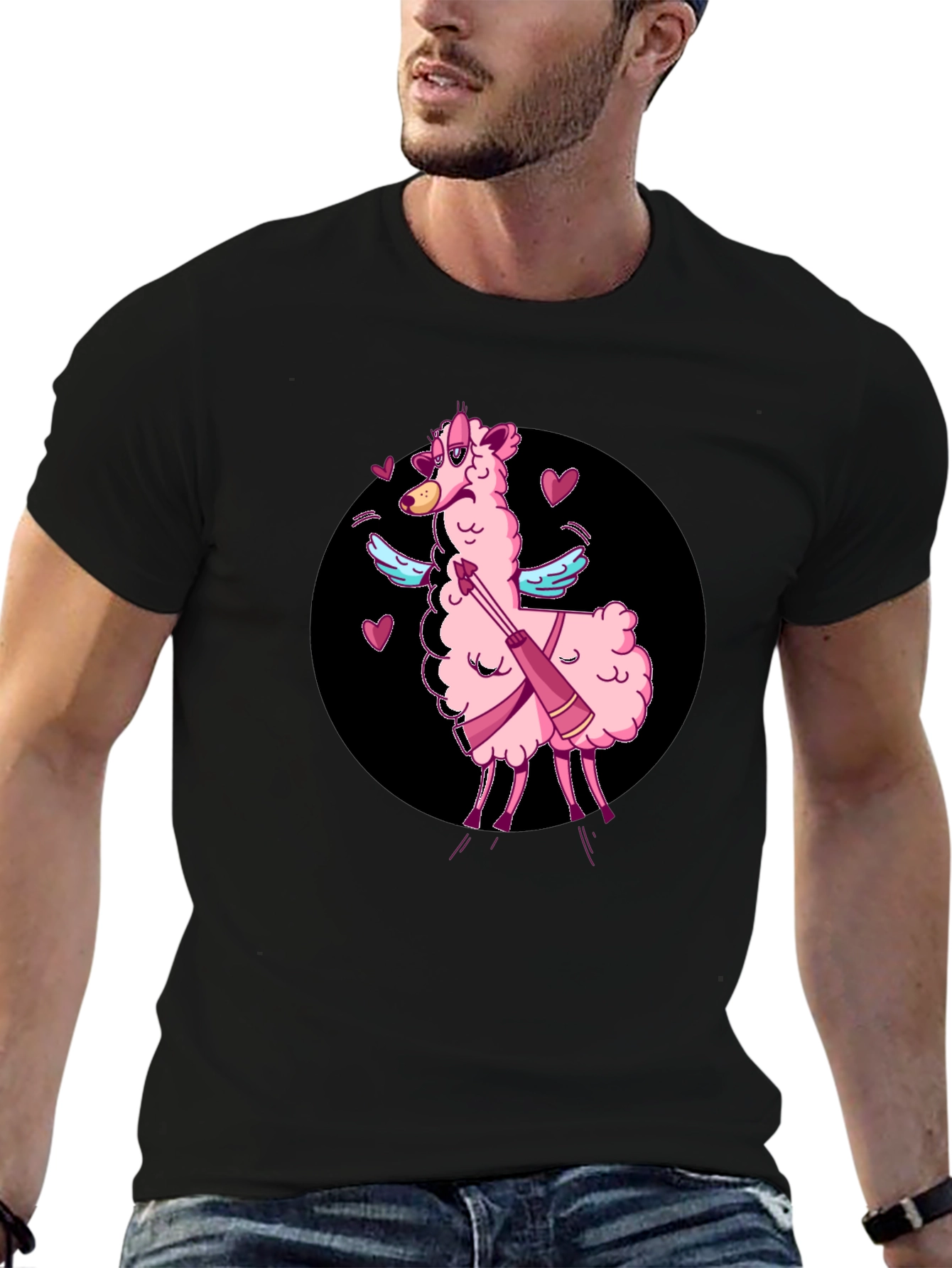 Cupid Llama T-Shirt - Valentines Day
