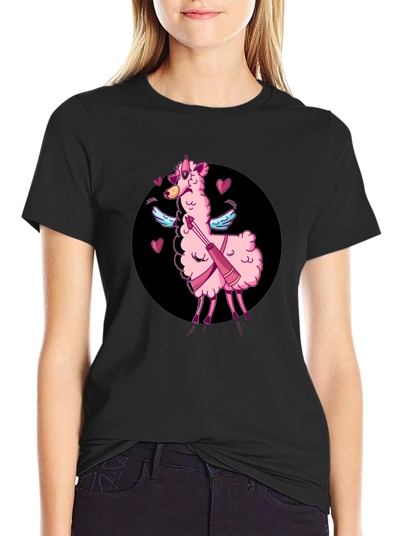 Cupid Llama T-Shirt - Valentines Day