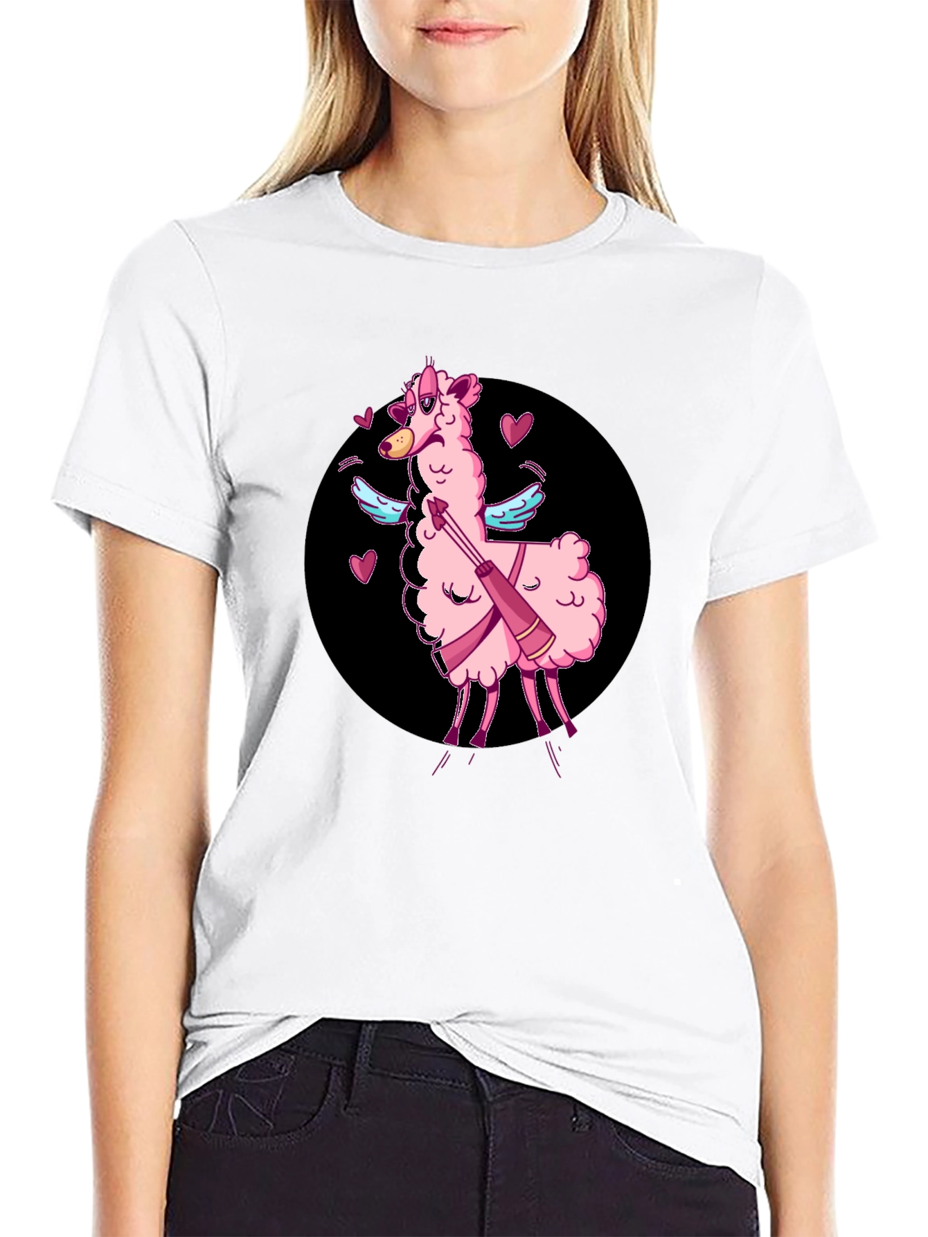 Cupid Llama T-Shirt - Valentines Day