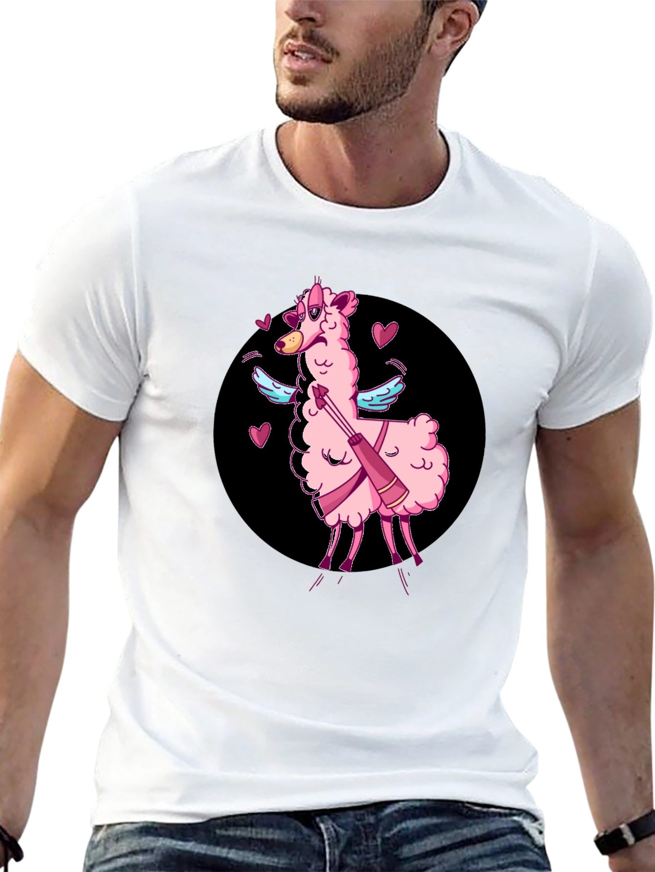 Cupid Llama T-Shirt - Valentines Day