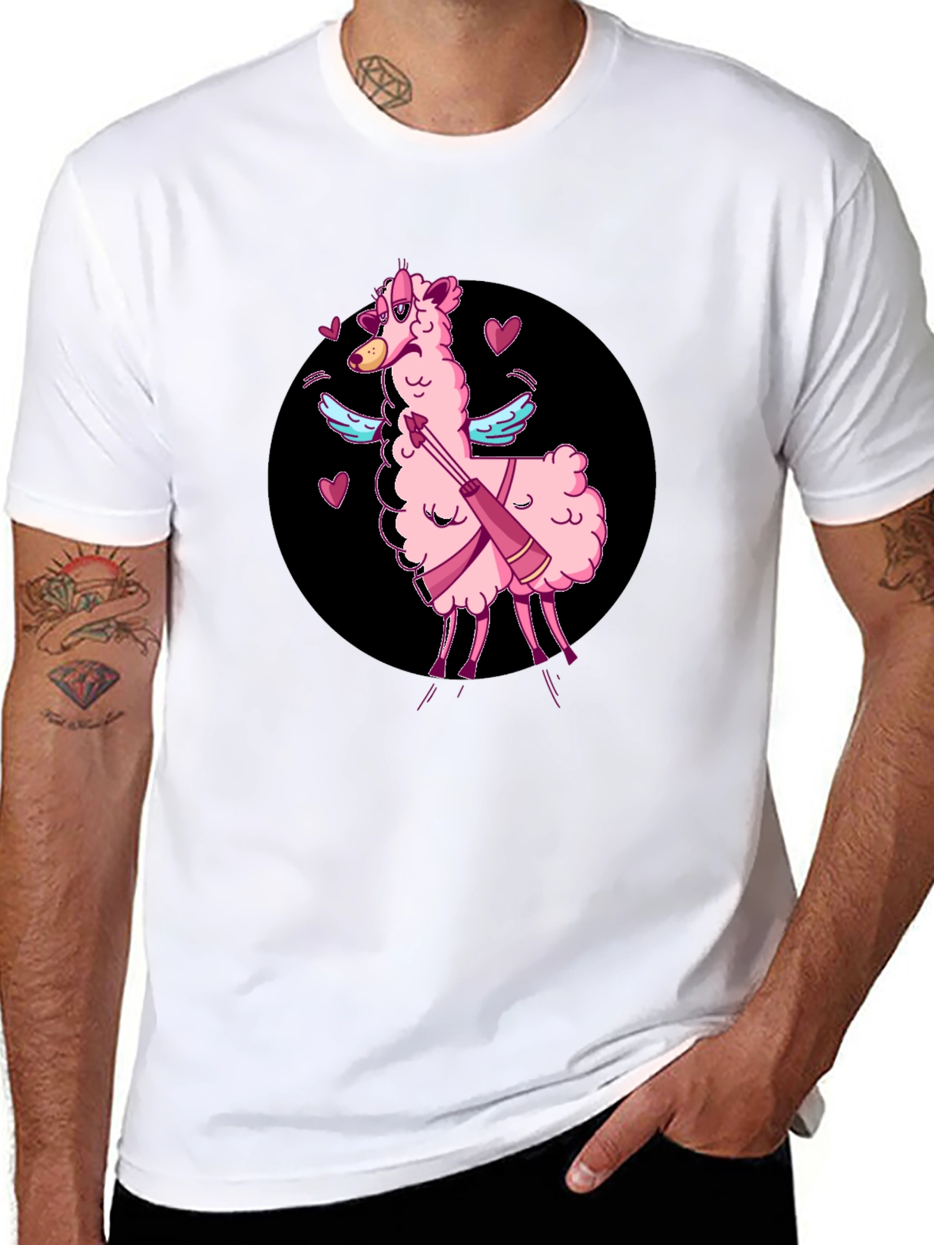 Cupid Llama T-Shirt - Valentines Day