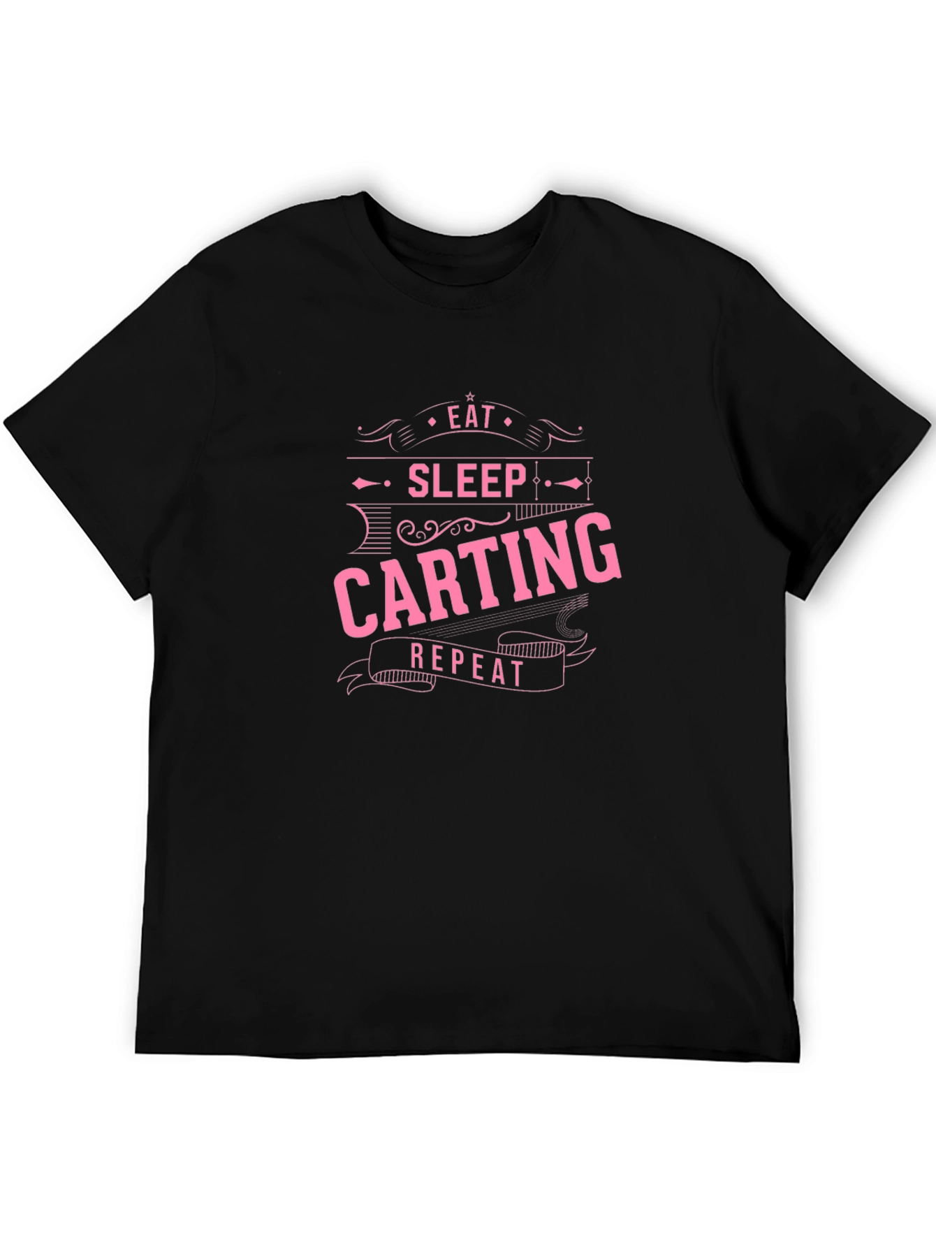 Eat Sleep Carting Repeat T-Shirt - Black Cotton Tee