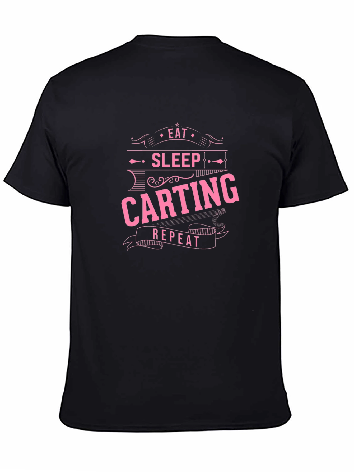 Eat Sleep Carting Repeat T-Shirt - Black Cotton Tee