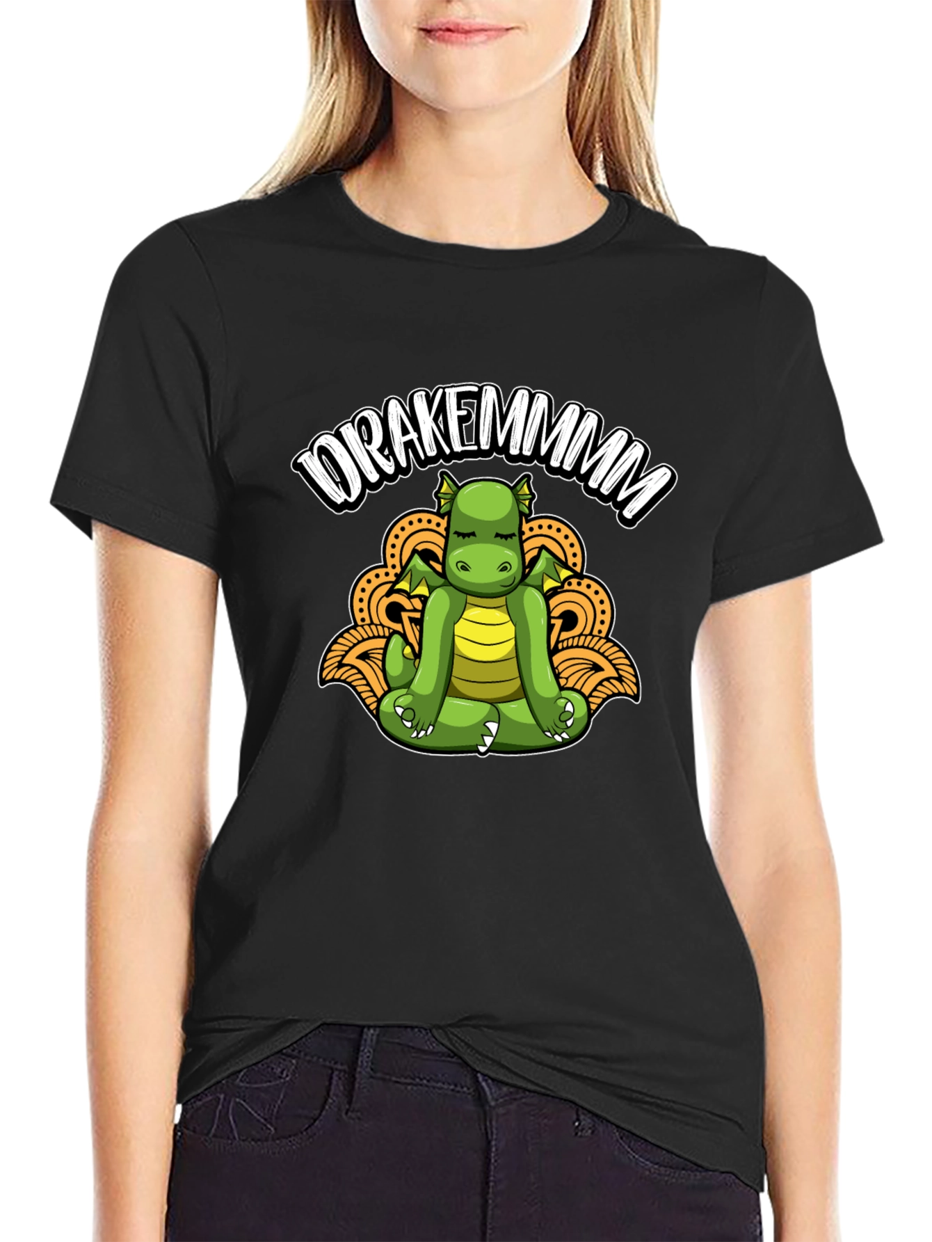 Drakemmmm Dragon Meditating T-Shirt