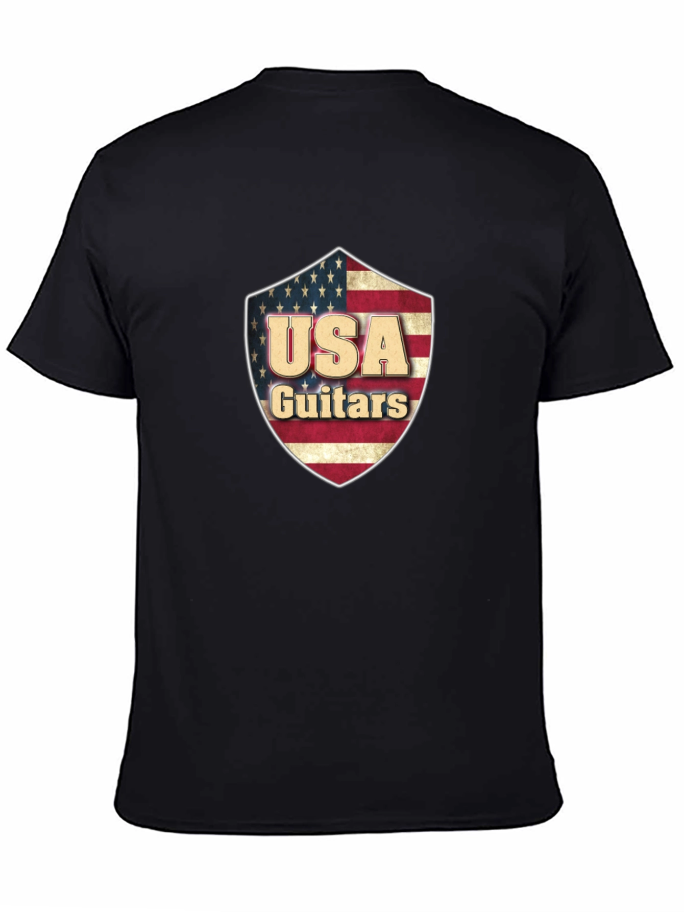 USA Guitars Shield Graphic Black T-Shirt