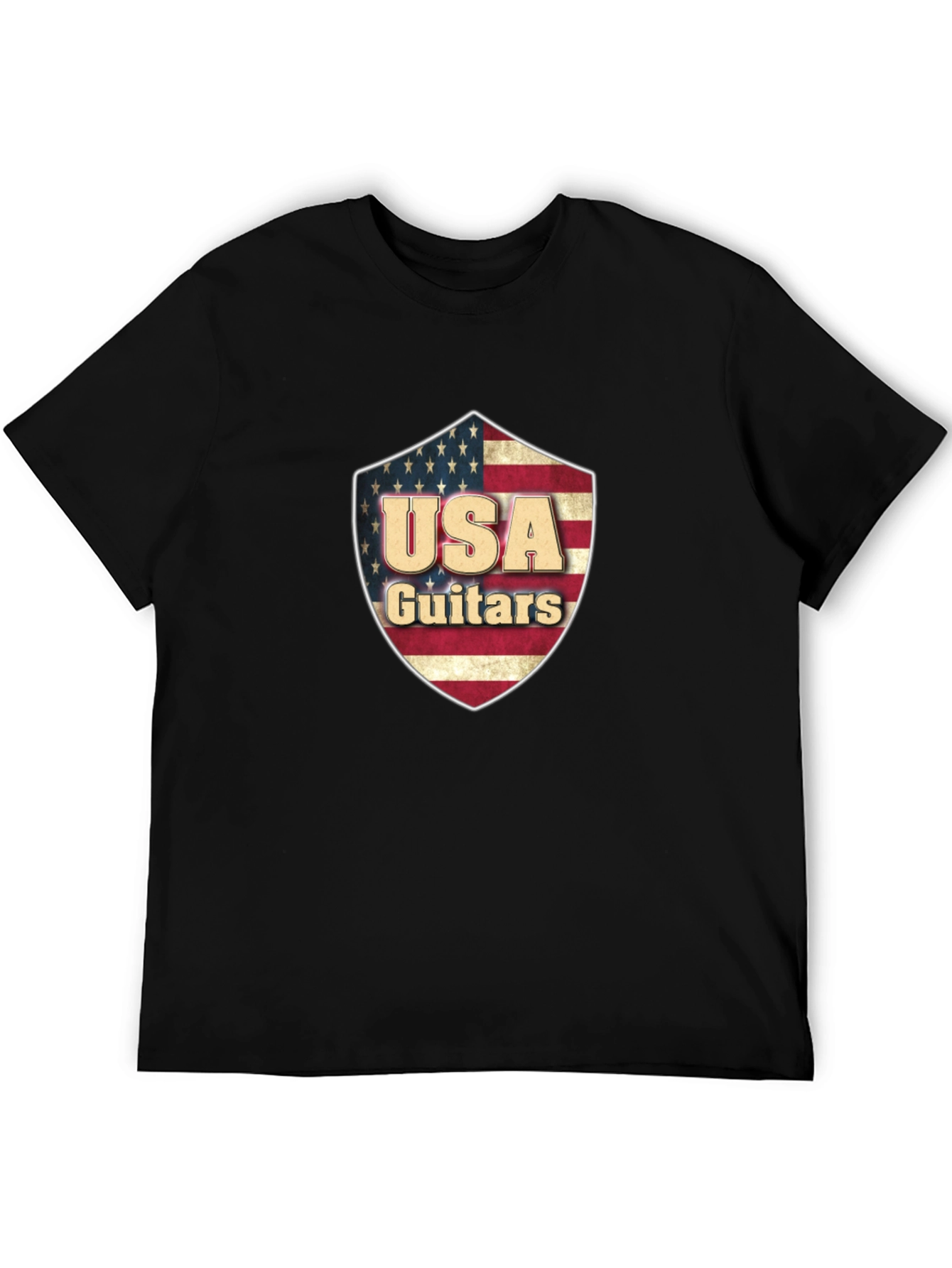 USA Guitars Shield Graphic Black T-Shirt