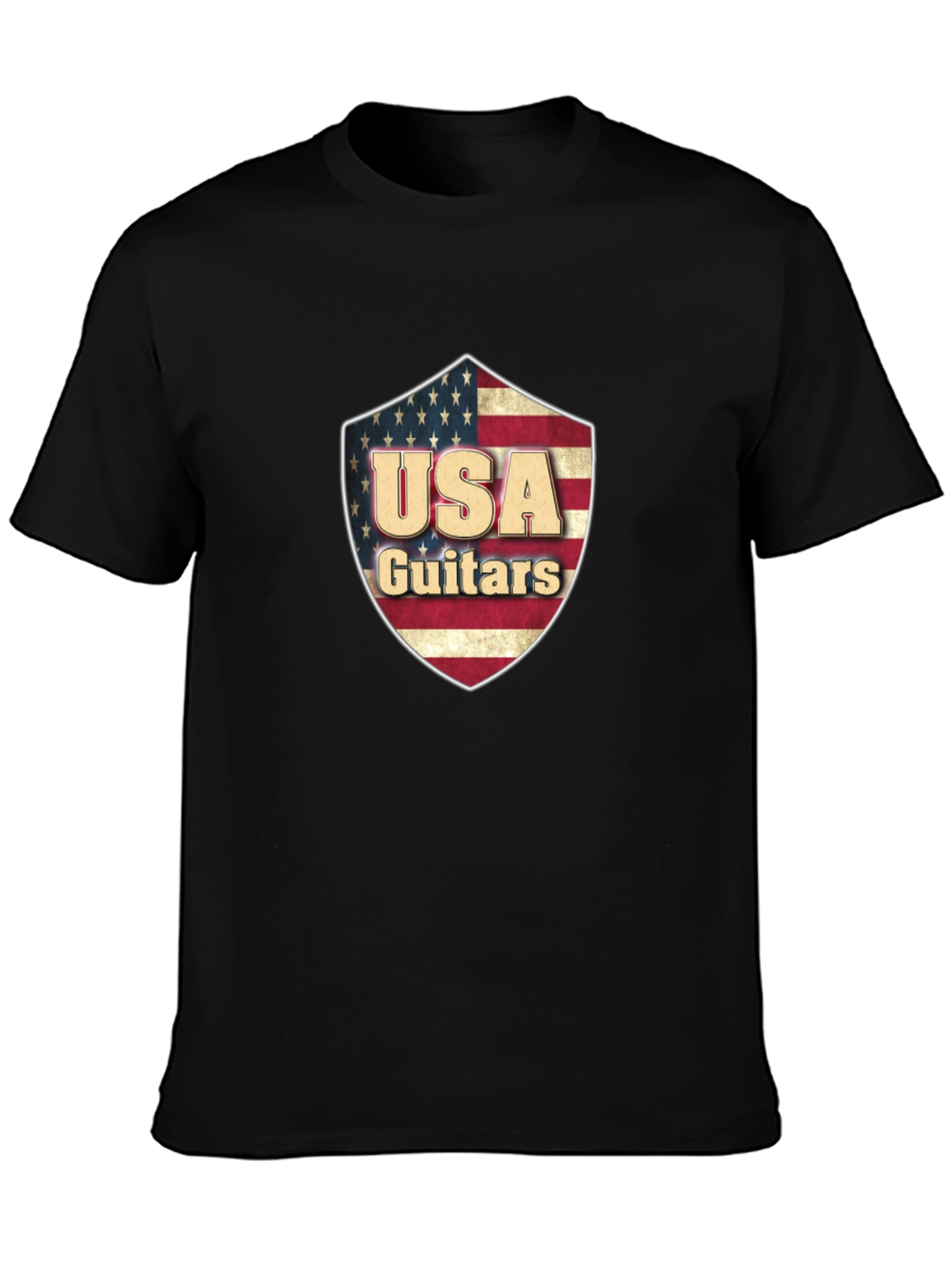 USA Guitars Shield Graphic Black T-Shirt