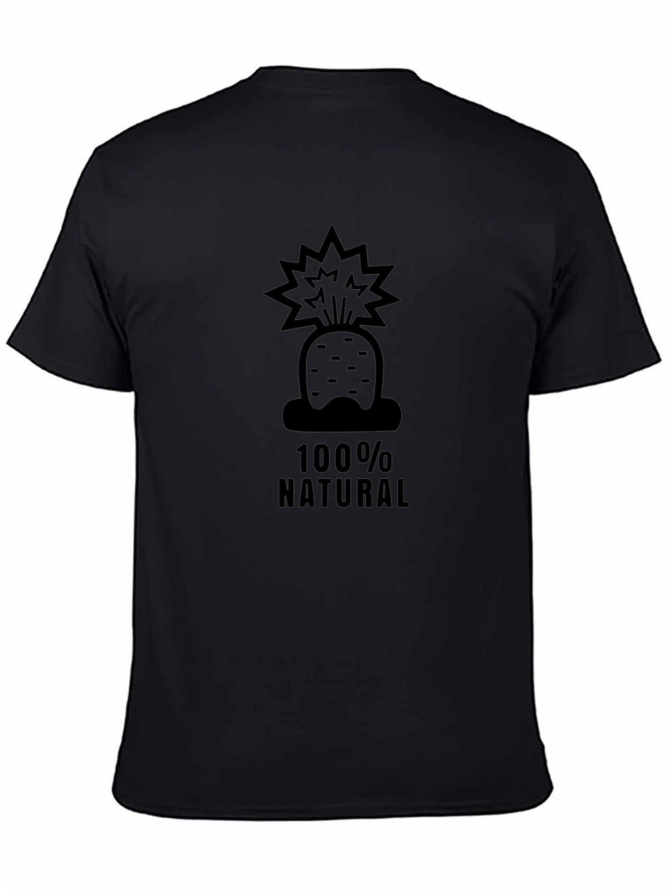 100% Natural Carrot T-Shirt - Black