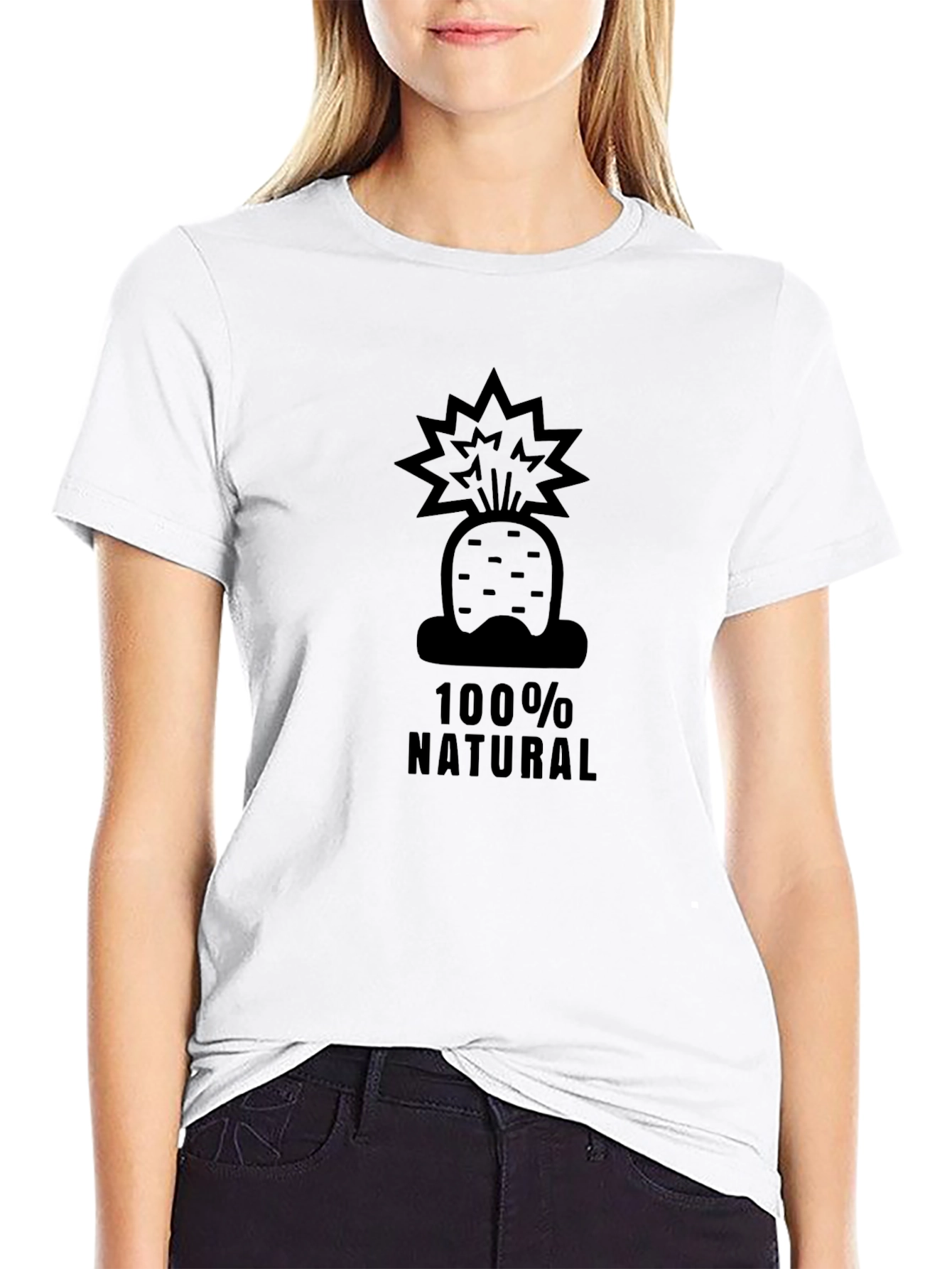 100% Natural Carrot T-Shirt - Black