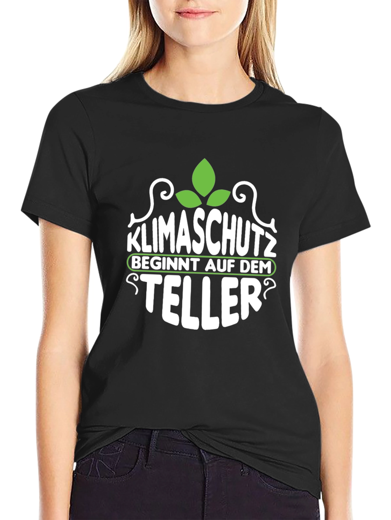 Klimaschutz Begins With What You Eat Black Tee