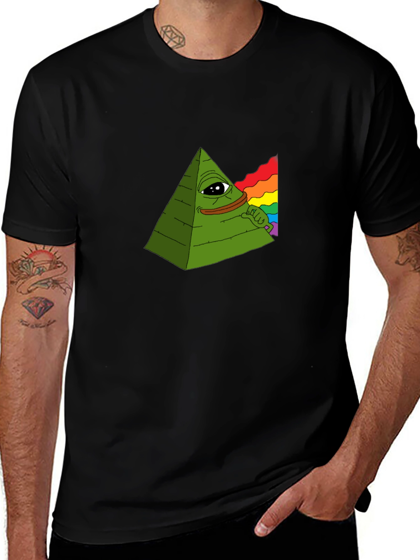 Illuminati Pepe T-Shirt - Rainbow Meme