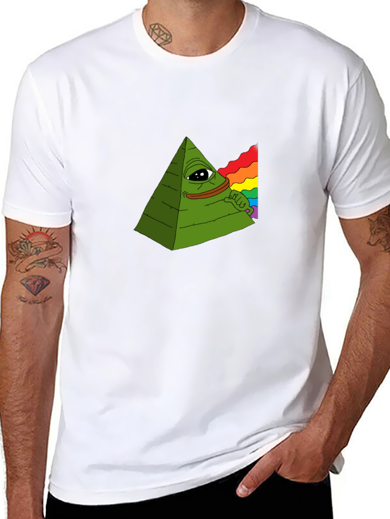 Illuminati Pepe T-Shirt - Rainbow Meme
