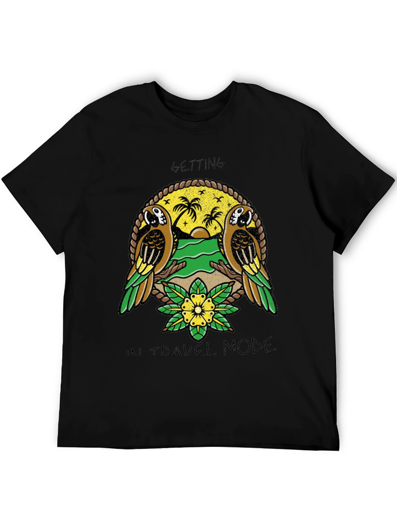 Travel Mode Parrot Graphic T-Shirt