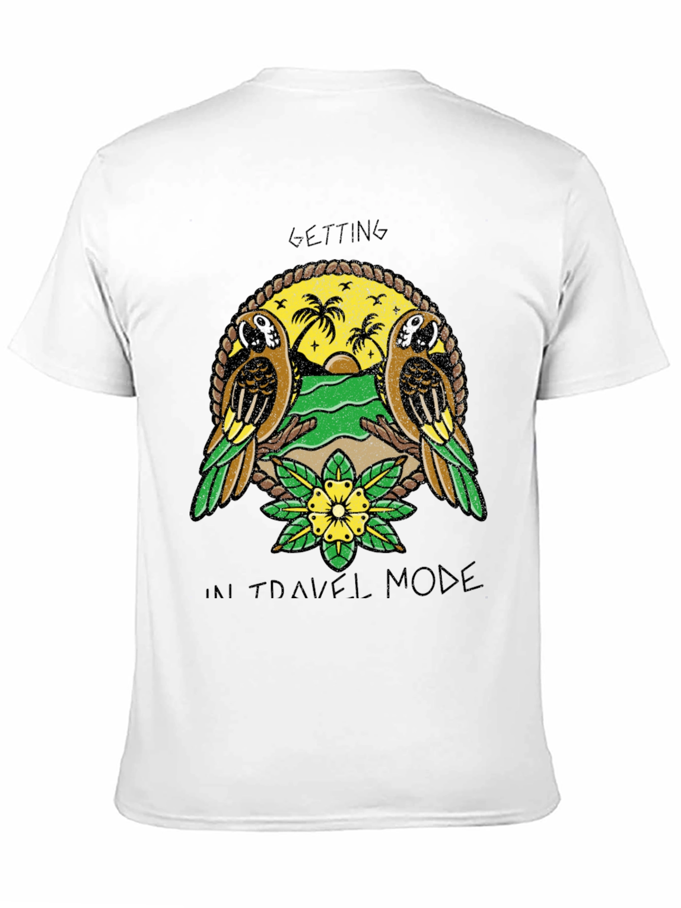 Travel Mode Parrot Graphic T-Shirt