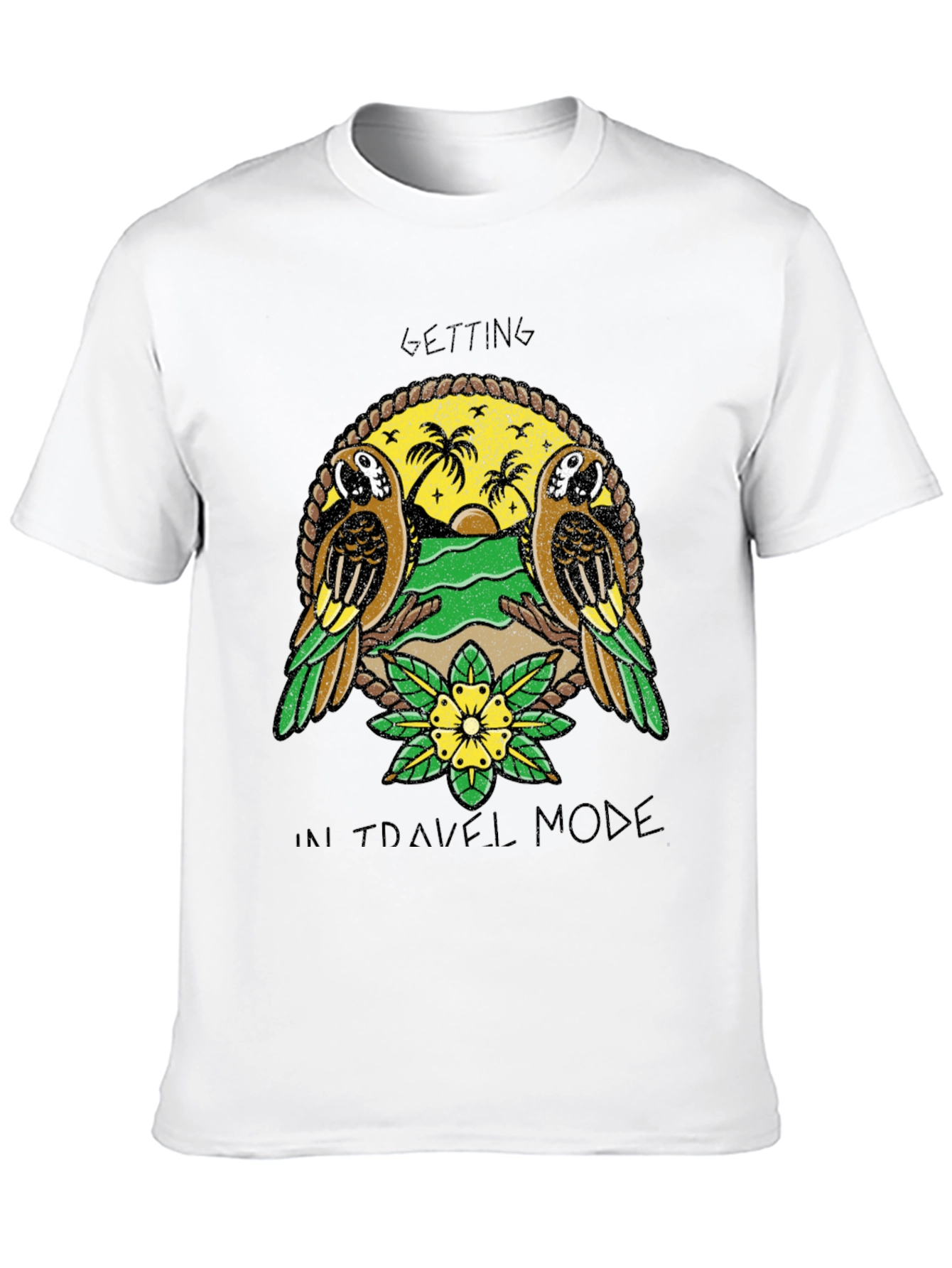 Travel Mode Parrot Graphic T-Shirt