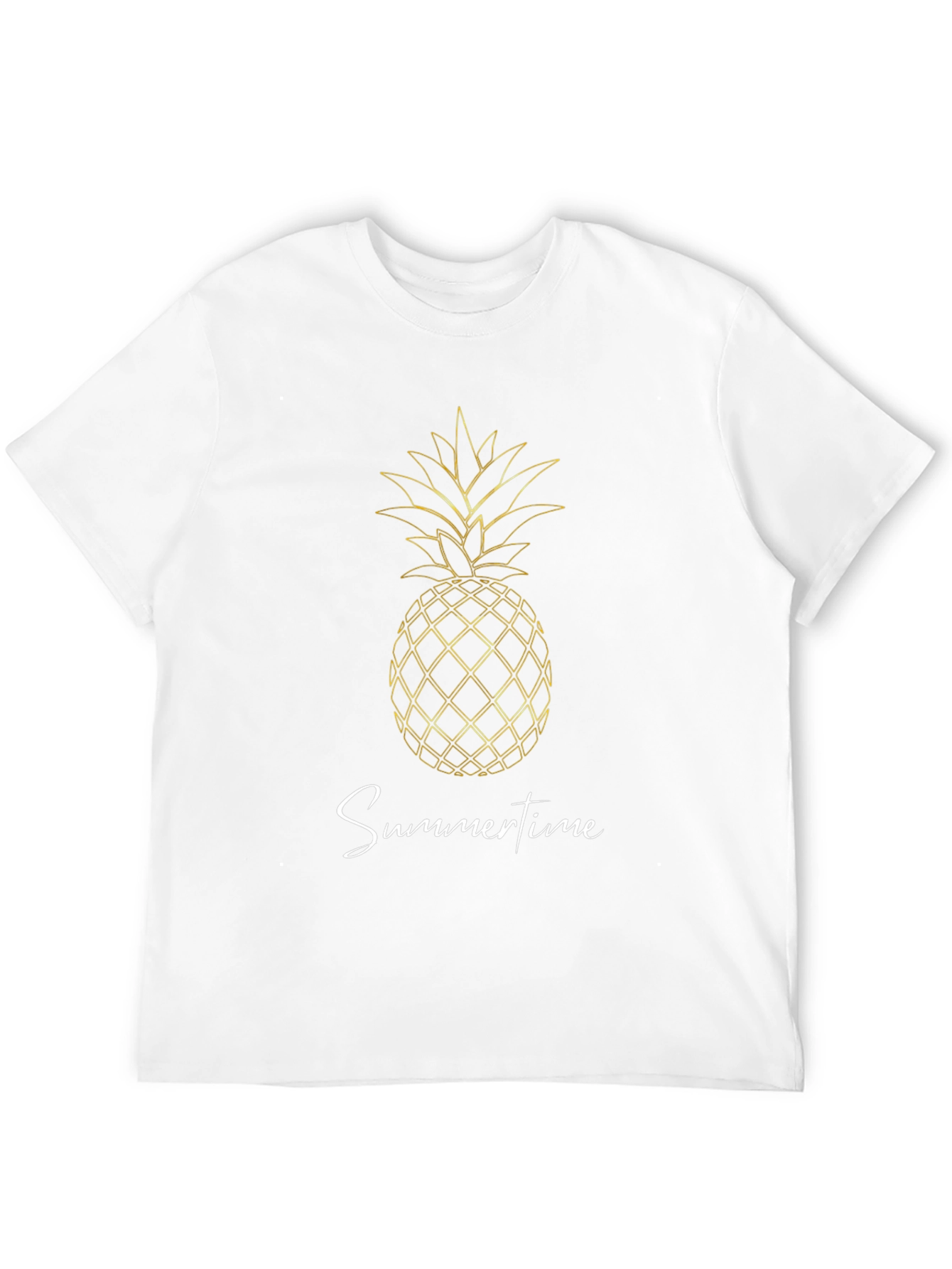 Pineapple Summertime Graphic Black T-Shirt