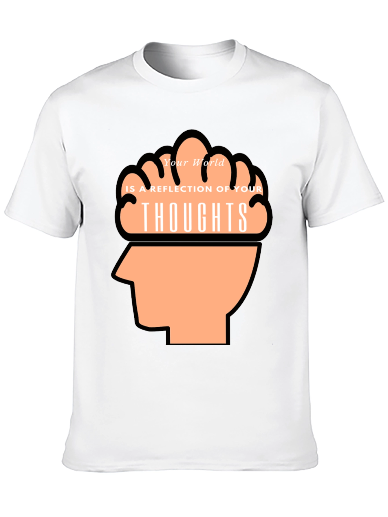 Thoughtful Reflection Graphic Tee - Mens Black T-Shirt