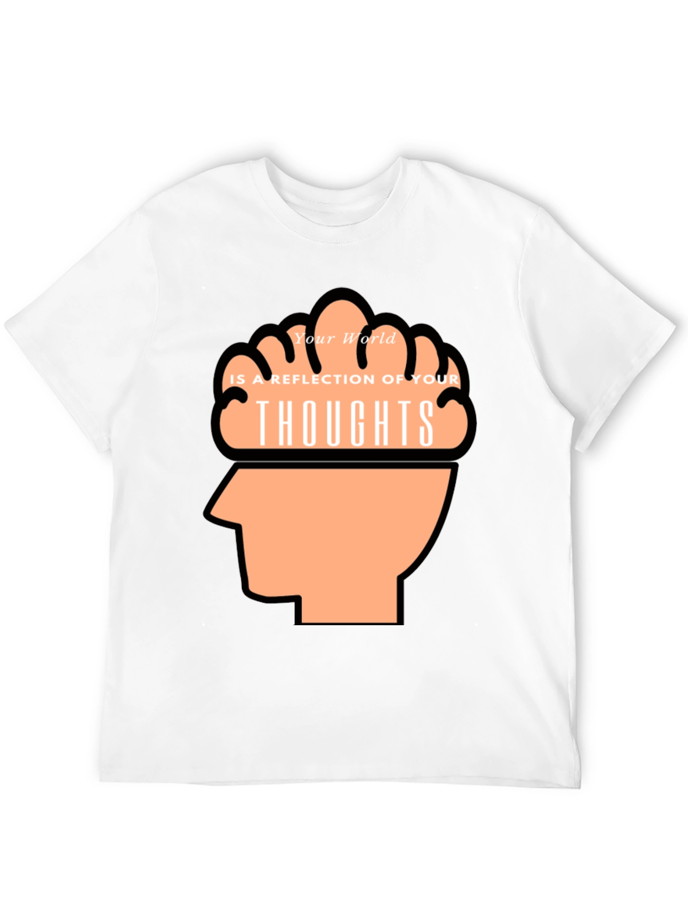 Thoughtful Reflection Graphic Tee - Mens Black T-Shirt