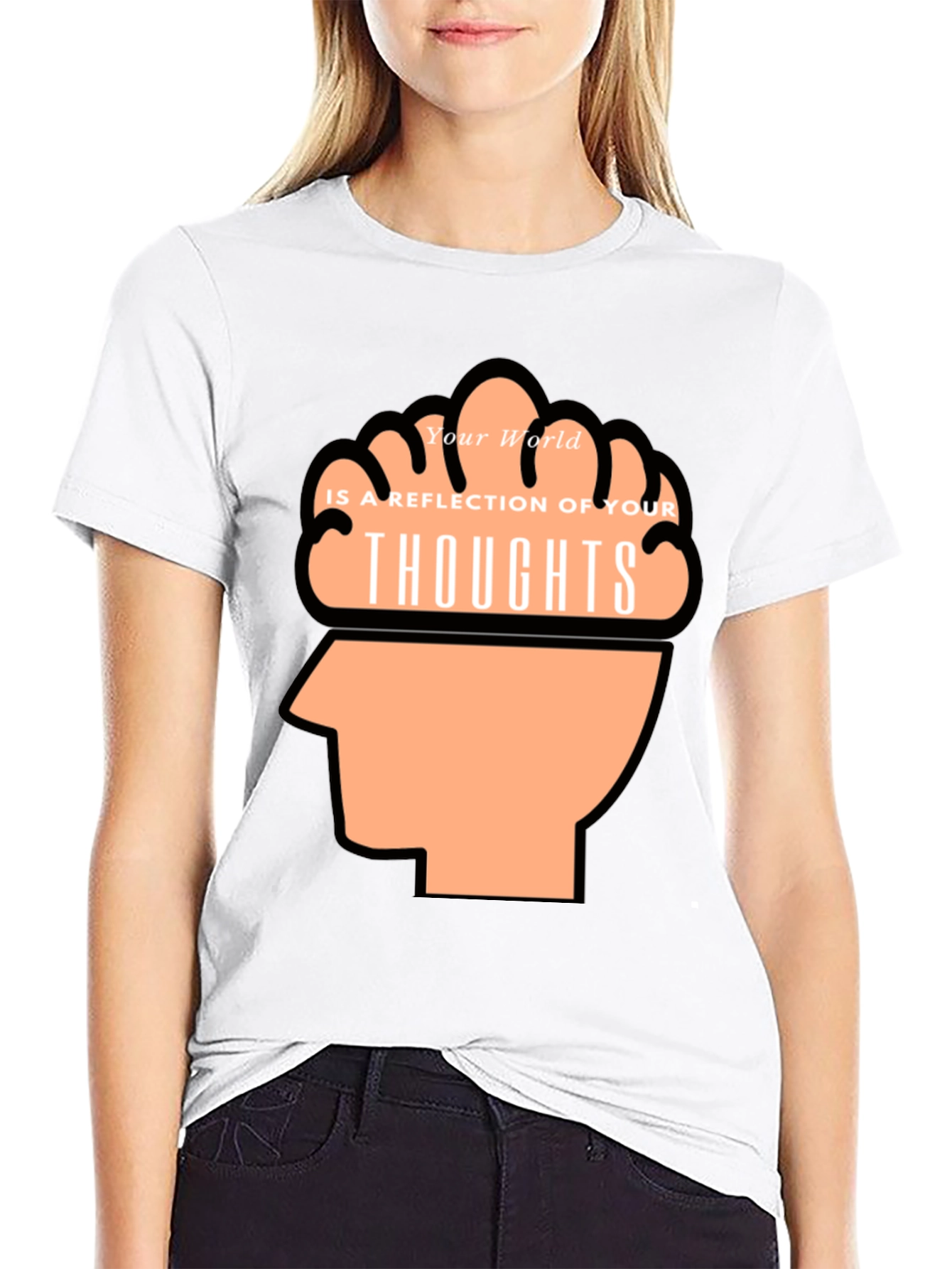 Thoughtful Reflection Graphic Tee - Mens Black T-Shirt