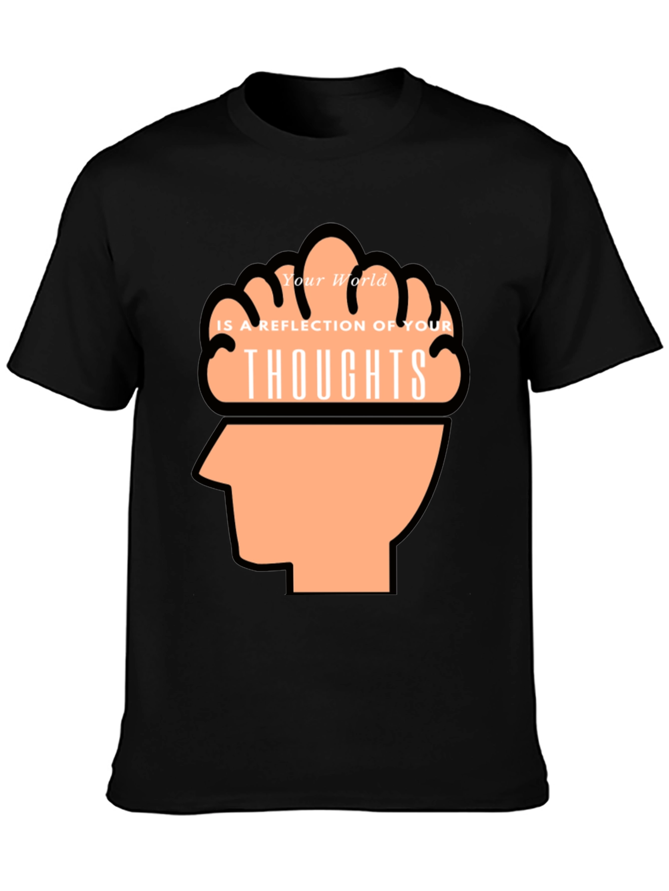 Thoughtful Reflection Graphic Tee - Mens Black T-Shirt