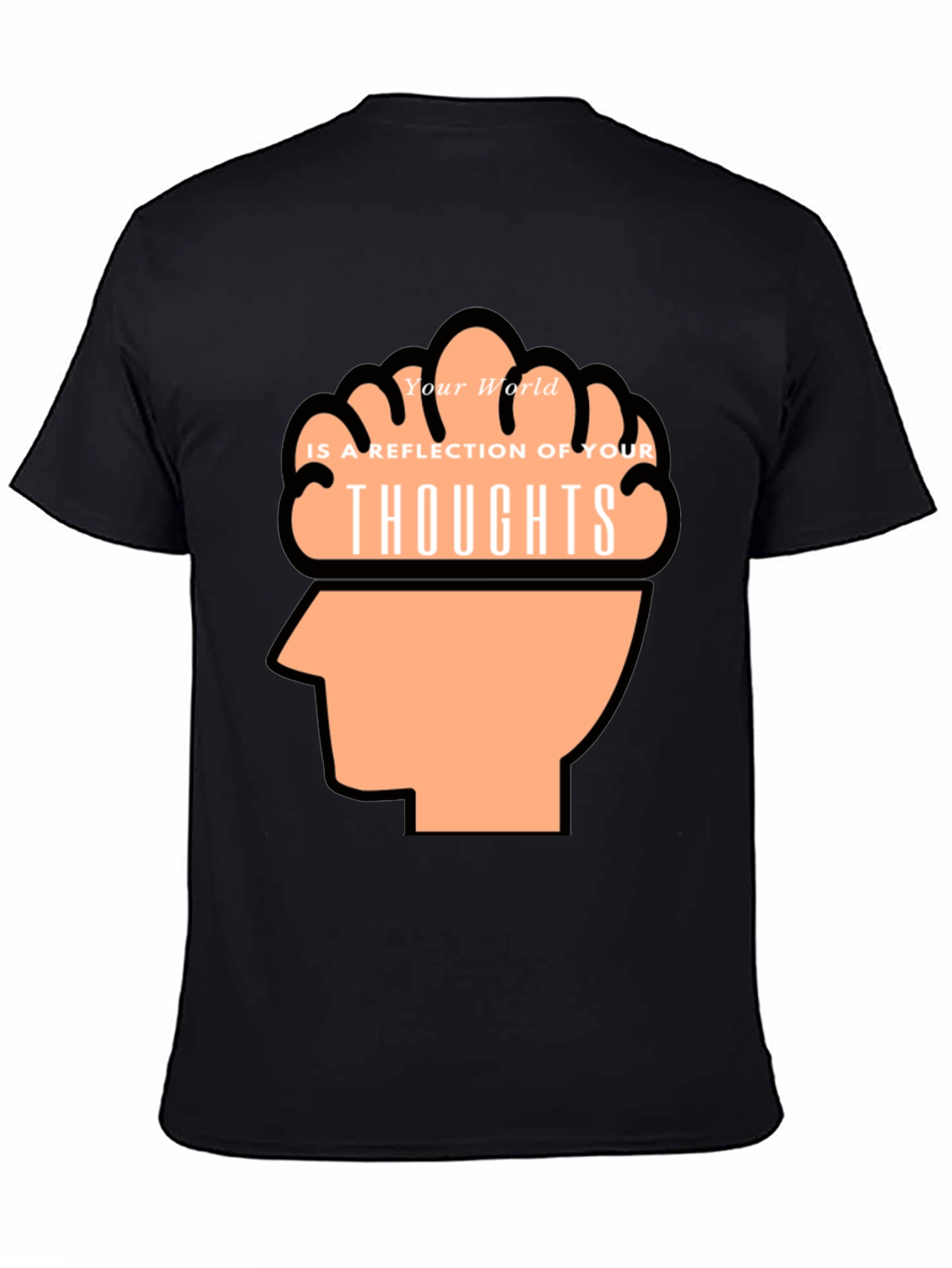 Thoughtful Reflection Graphic Tee - Mens Black T-Shirt