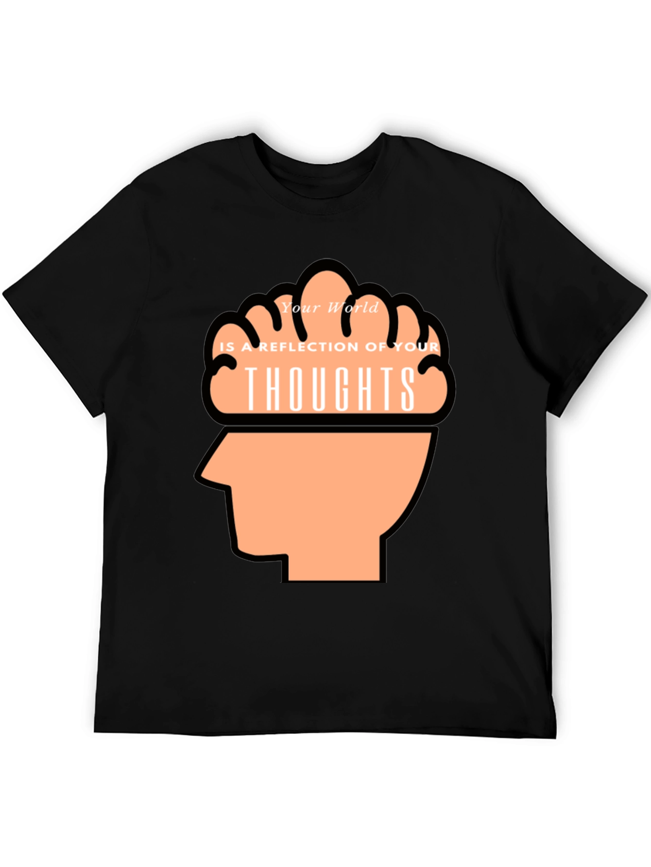 Thoughtful Reflection Graphic Tee - Mens Black T-Shirt