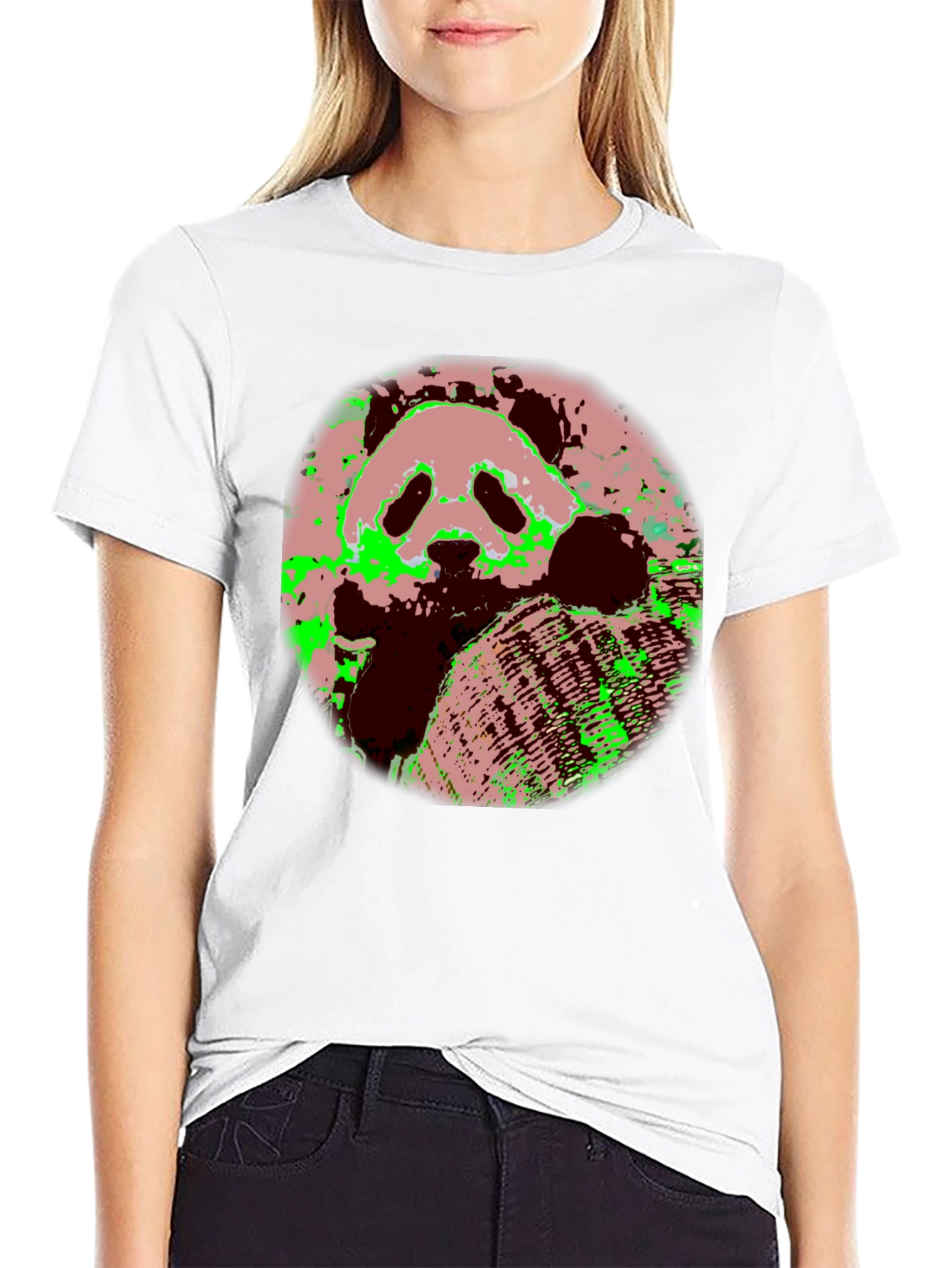 Panda Print Black T-Shirt - Unique Graphic Tee