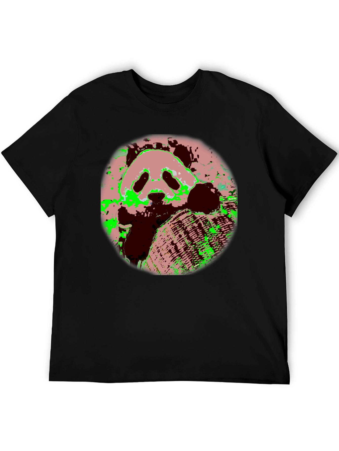 Panda Print Black T-Shirt - Unique Graphic Tee