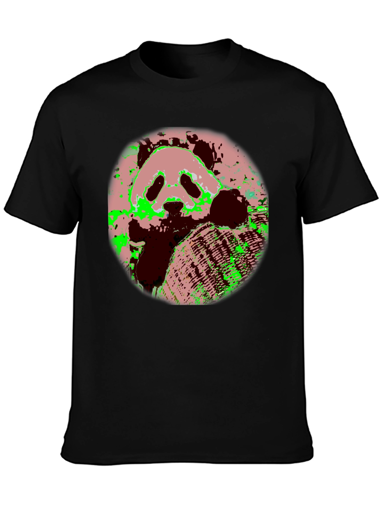 Panda Print Black T-Shirt - Unique Graphic Tee