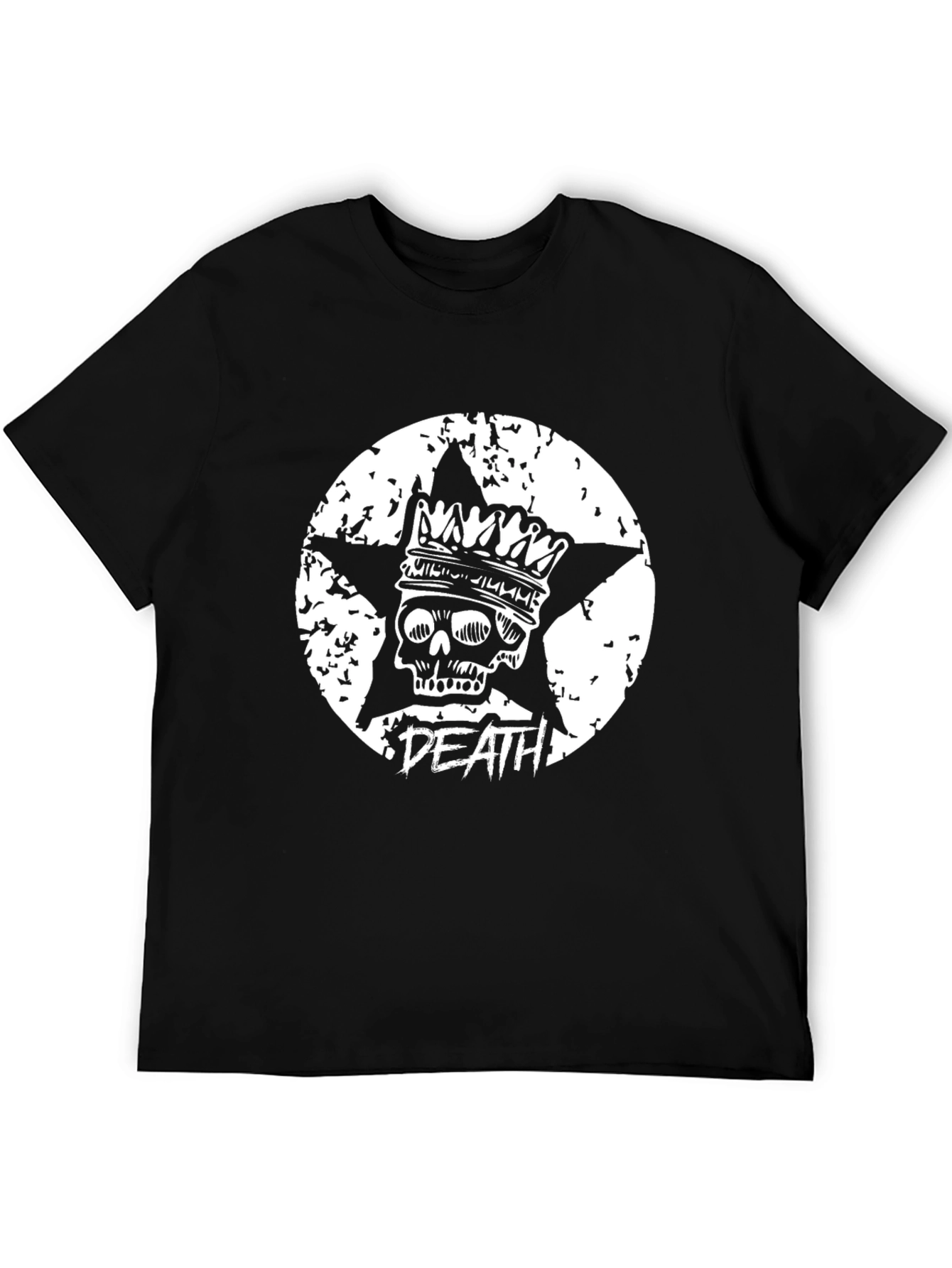 Skull Crown Death Star T-Shirt - Grunge Style