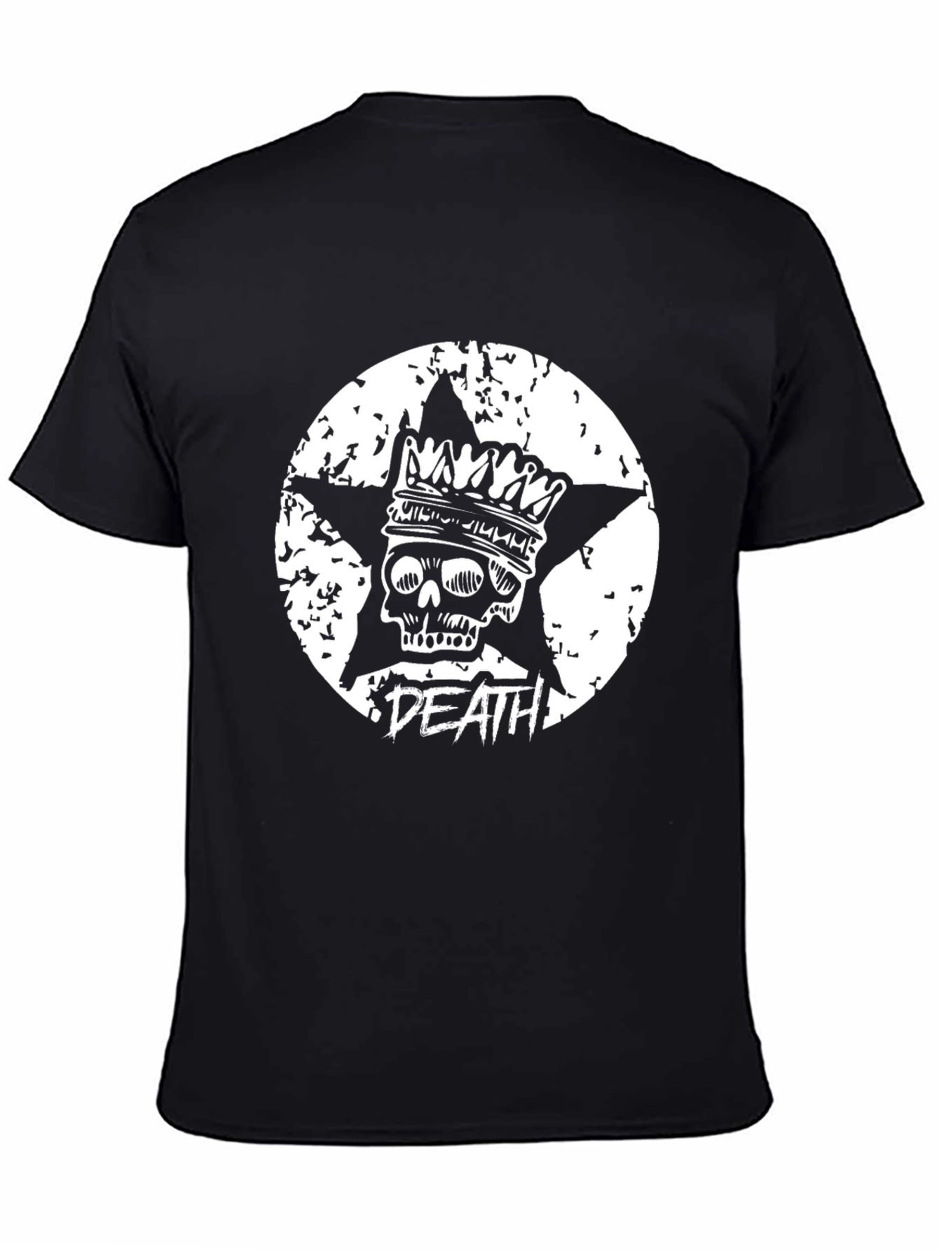 Skull Crown Death Star T-Shirt - Grunge Style