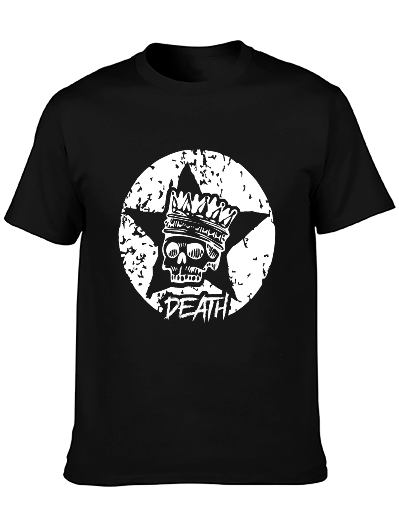 Skull Crown Death Star T-Shirt - Grunge Style