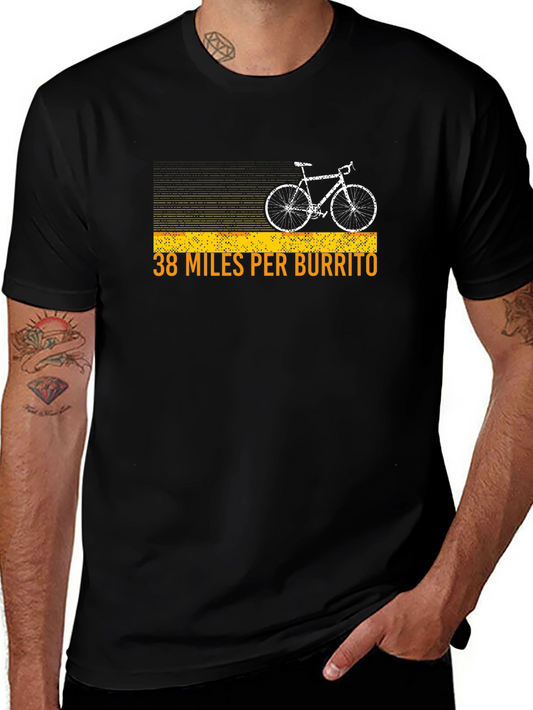 38 Miles Per Burrito Funny Cycling T-Shirt