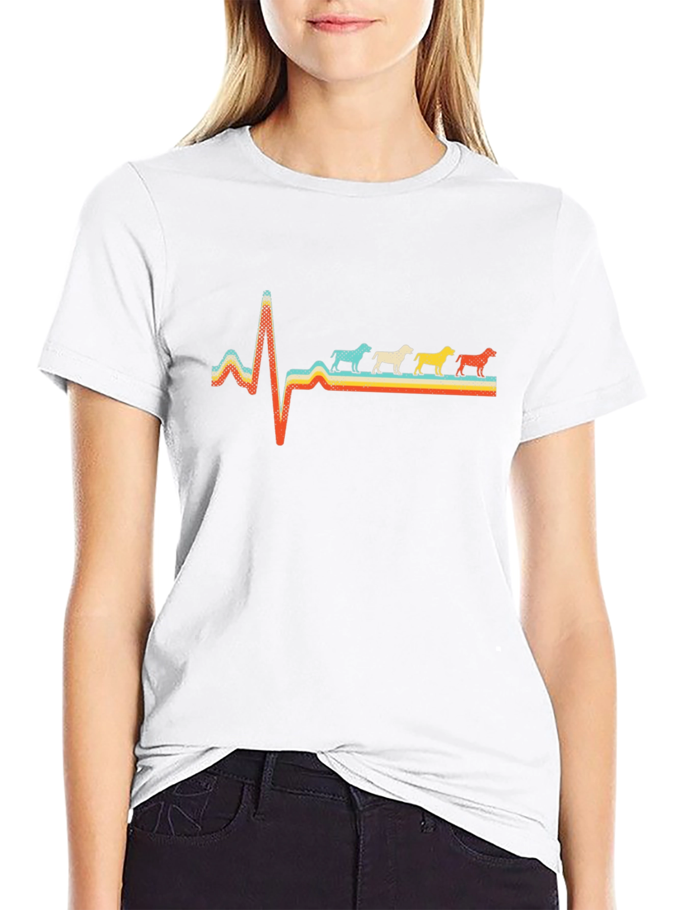 Retro Dog Breed Heartbeat Graphic Tee