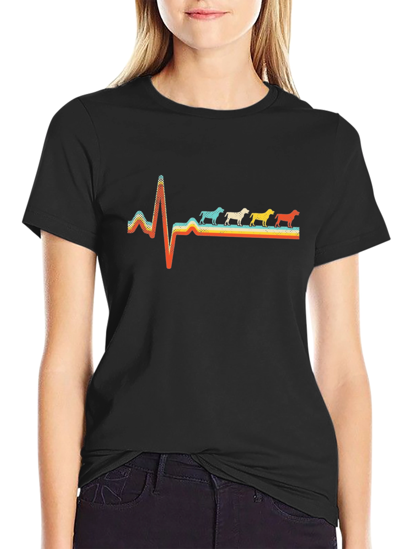 Retro Dog Breed Heartbeat Graphic Tee