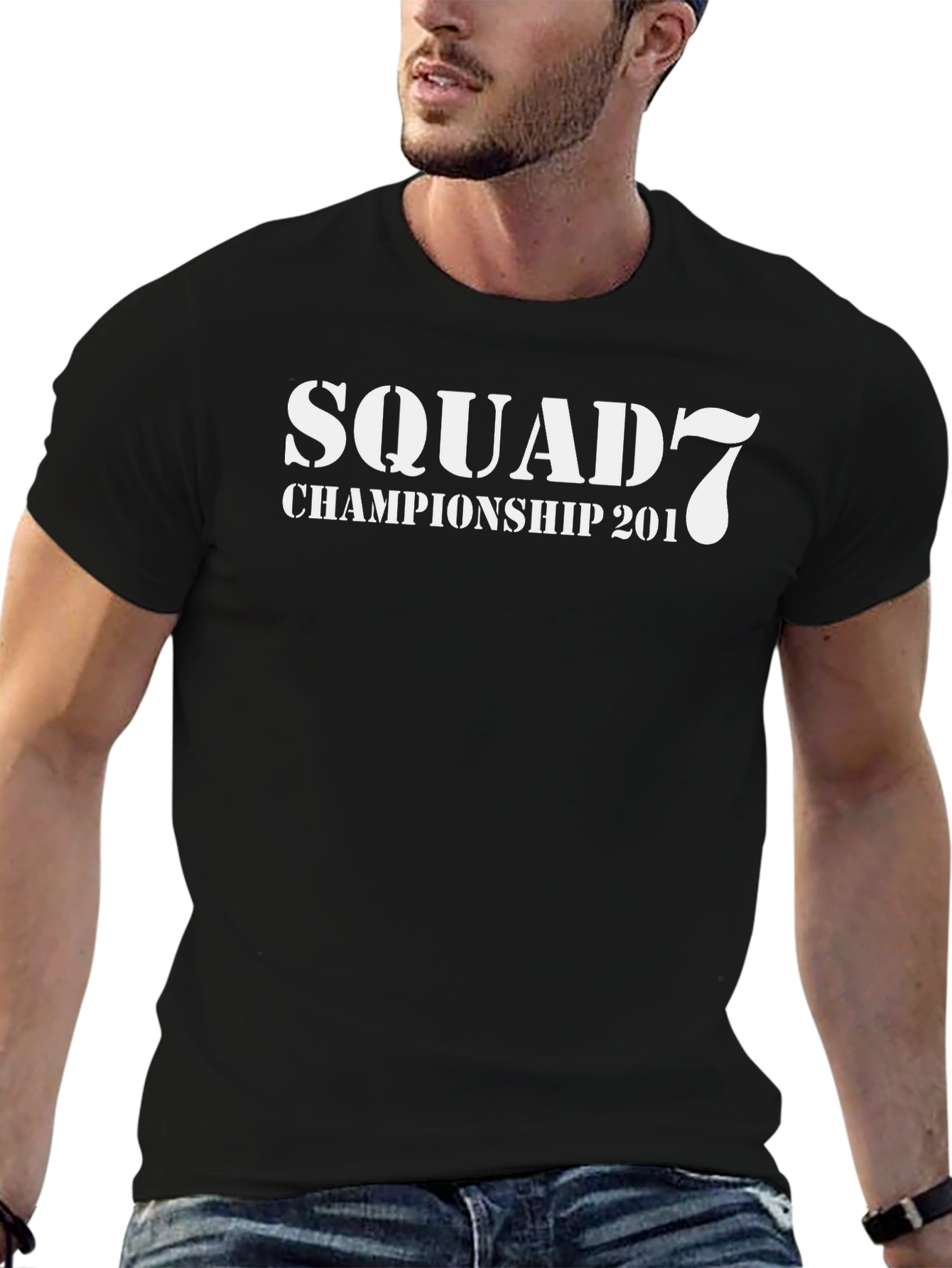 Squad 7 Championship Tee - Stylish Black T-Shirt