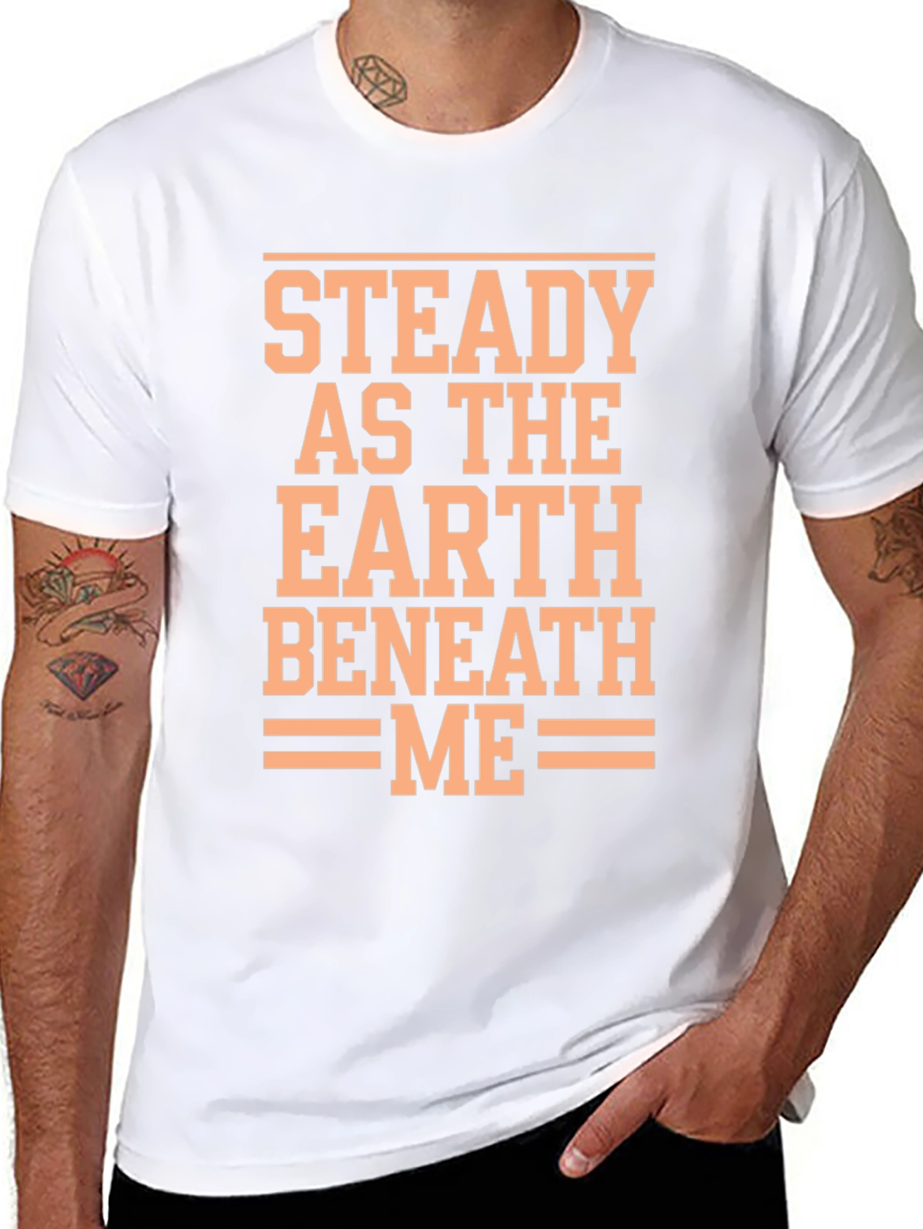 Steady Earth Beneath Me Black Graphic T-Shirt