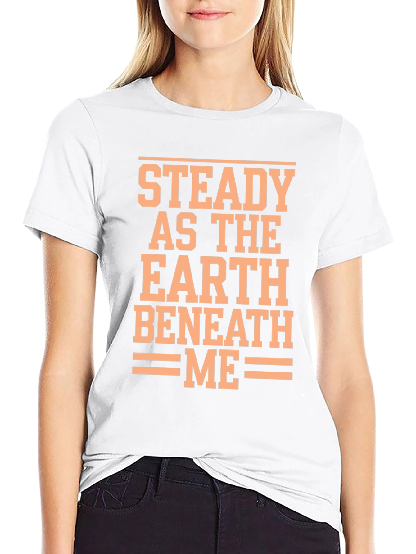 Steady Earth Beneath Me Black Graphic T-Shirt