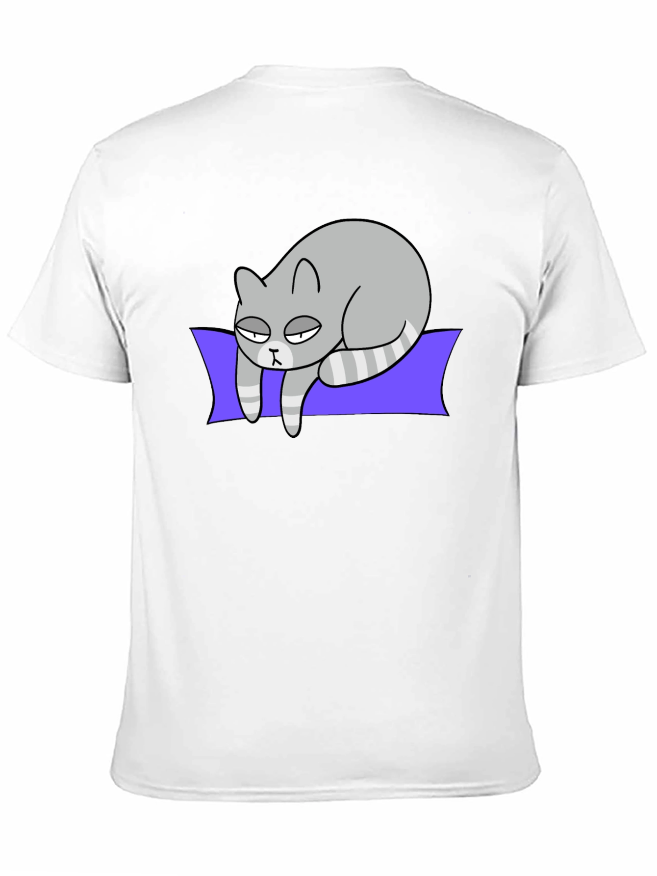 Lazy Cat Graphic Tee - Black Cotton T-Shirt