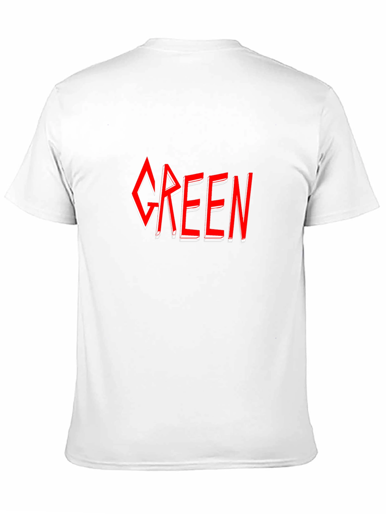 Green T-Shirt - Red Graphic Design